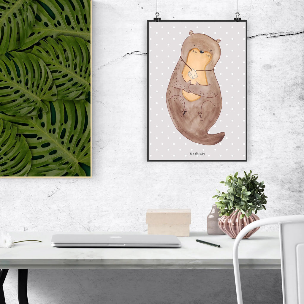 Poster Otter Muschel wanddeko, grafikposter, wandkunst, Kunstdruck, Wandposter, Wandschmuck, Deko Bild, Wanddekoration, Posterdruck, kunst für die wand, Poster, drucke, kunstposter, Mr. & Mrs. Panda Poster, Designposter, Wanddeko Bild, kunstdruck poster, Bild, Bild für Wand, Plakat, Wandbild, wanddruck, Seeotter, Fischotter, Otter, Motivation, Träumen, Otterliebe, Büro, Grübeln, Tagträumen