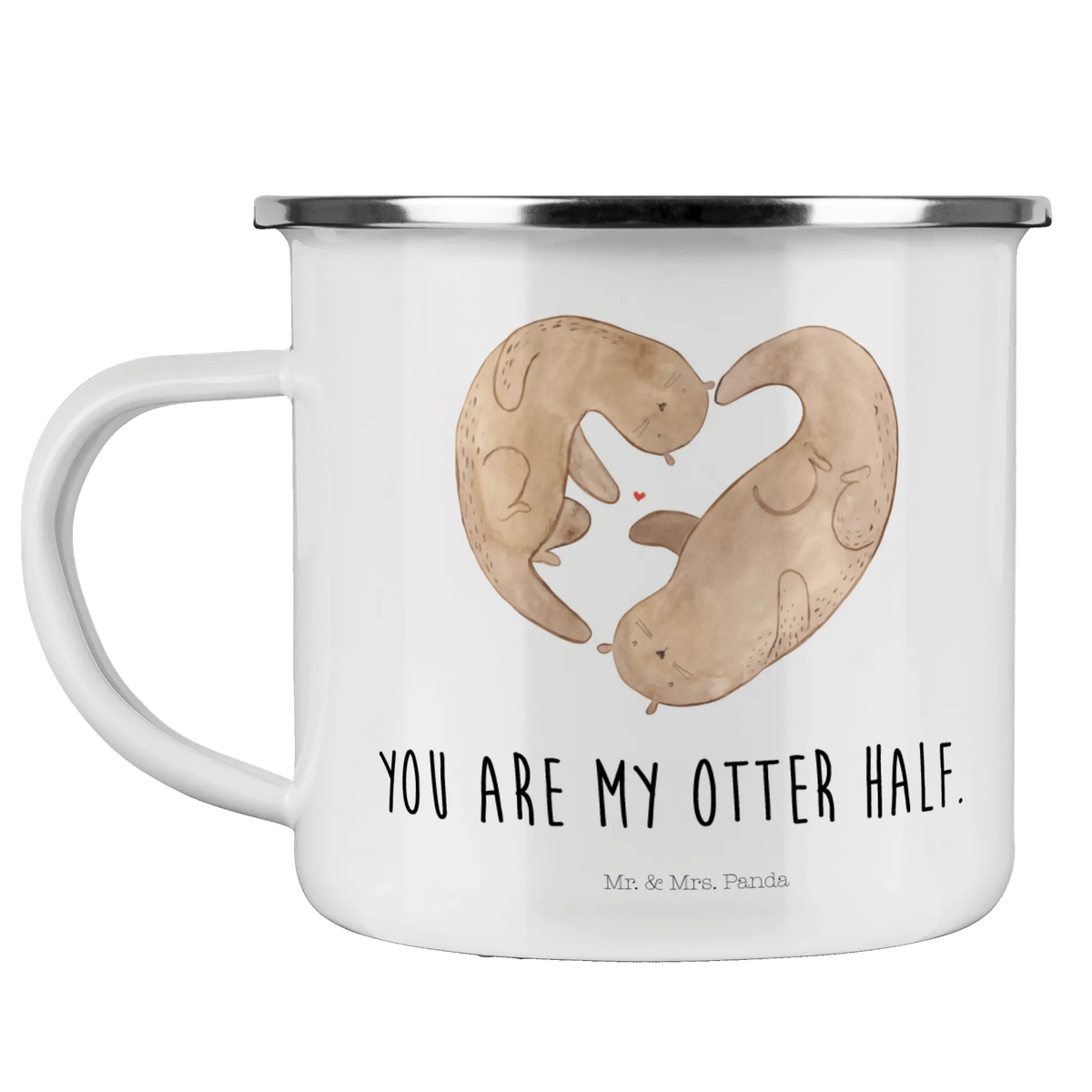 Camping Emaille Tasse Otter Herz Kaffeepott, emaillebecher, Tasse Emaille, Teetasse, Reisebecher, Blechtasse, wandertasse, blechbecher, metallbecher, Outdoor Becher, Teebecher, becher emaille, Campingtasse, reisetasse, Emaille Tasse, outdoortasse, Motivtasse, Emailletasse, Campingbecher, Emaille Becher, Haferl, Outdoor Tasse, wanderbecher, Pott, Seeotter, Fischotter, Otter, Herz, Bessere Hälfte, Hochzeitstag, Liebesgeschenk, Liebe, Jahrestag, Liebesbeweis, Gemeinsames Leben, Verlobung, Love You