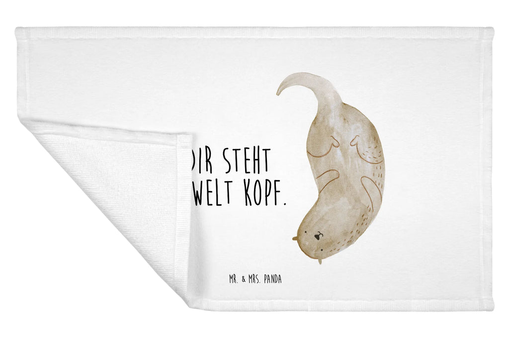 Hand towel otter upside down children, baby, big, bath towel, towels, Towel, bathroom, otter, marten, sea otter, European otter, water mammal, aquatic animal, baby otter, predator, water, otter gifts, animal lover, gift ideas for animal lovers, animal, mammal, water animal, gifts for people in love, Otter Sea Otter Lake Otter
