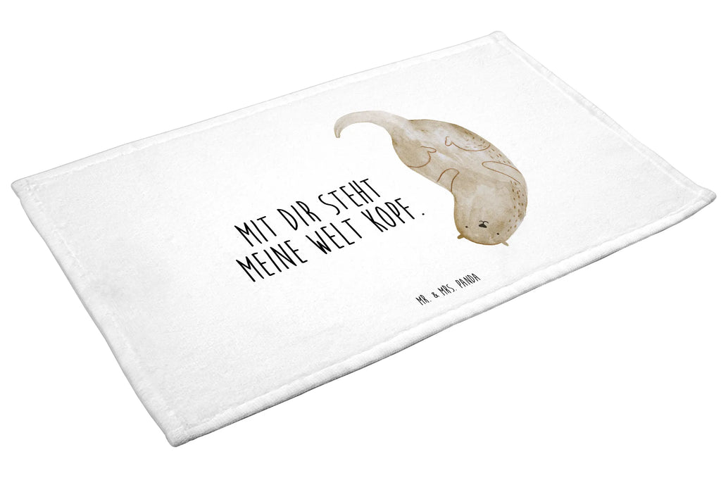 Hand towel otter upside down children, baby, big, bath towel, towels, Towel, bathroom, otter, marten, sea otter, European otter, water mammal, aquatic animal, baby otter, predator, water, otter gifts, animal lover, gift ideas for animal lovers, animal, mammal, water animal, gifts for people in love, Otter Sea Otter Lake Otter