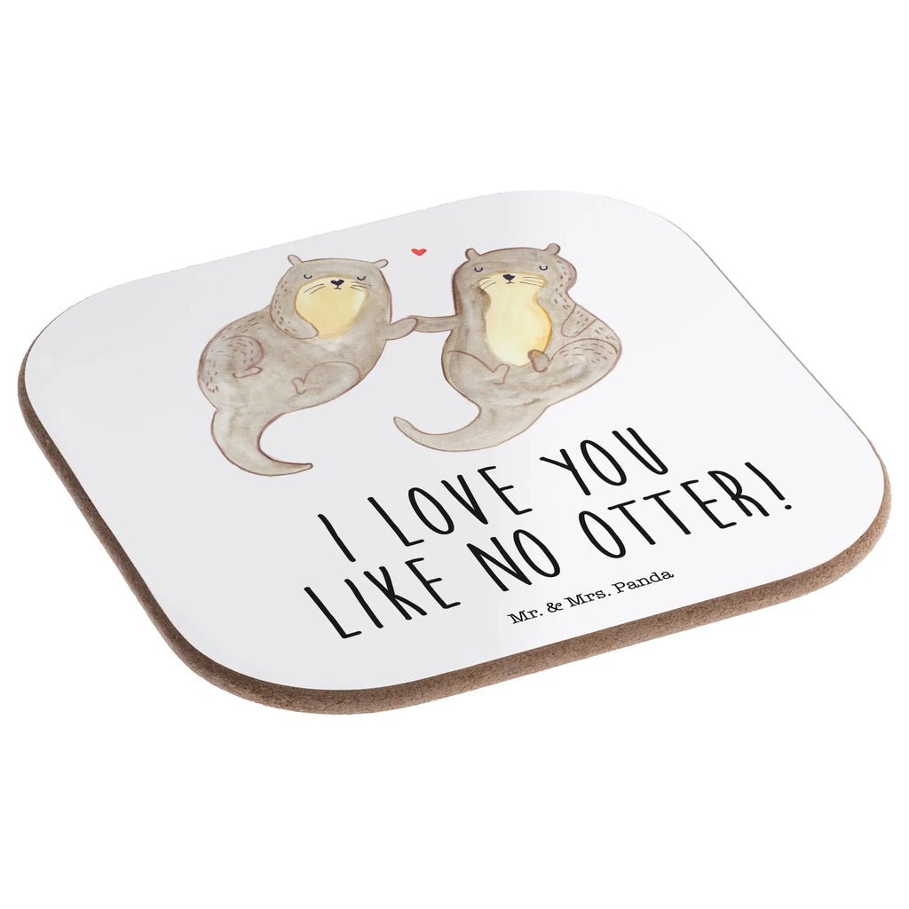 Square coaster otter holding hands presents, party, gift, breakfast, gifts, glass coasters, Coasters, otter, marten, sea otter, European otter, water mammal, aquatic animal, baby otter, predator, water, otter gifts, animal lover, gift ideas for animal lovers, animal, mammal, water animal, gifts for people in love, Otter Sea Otter Lake Otter