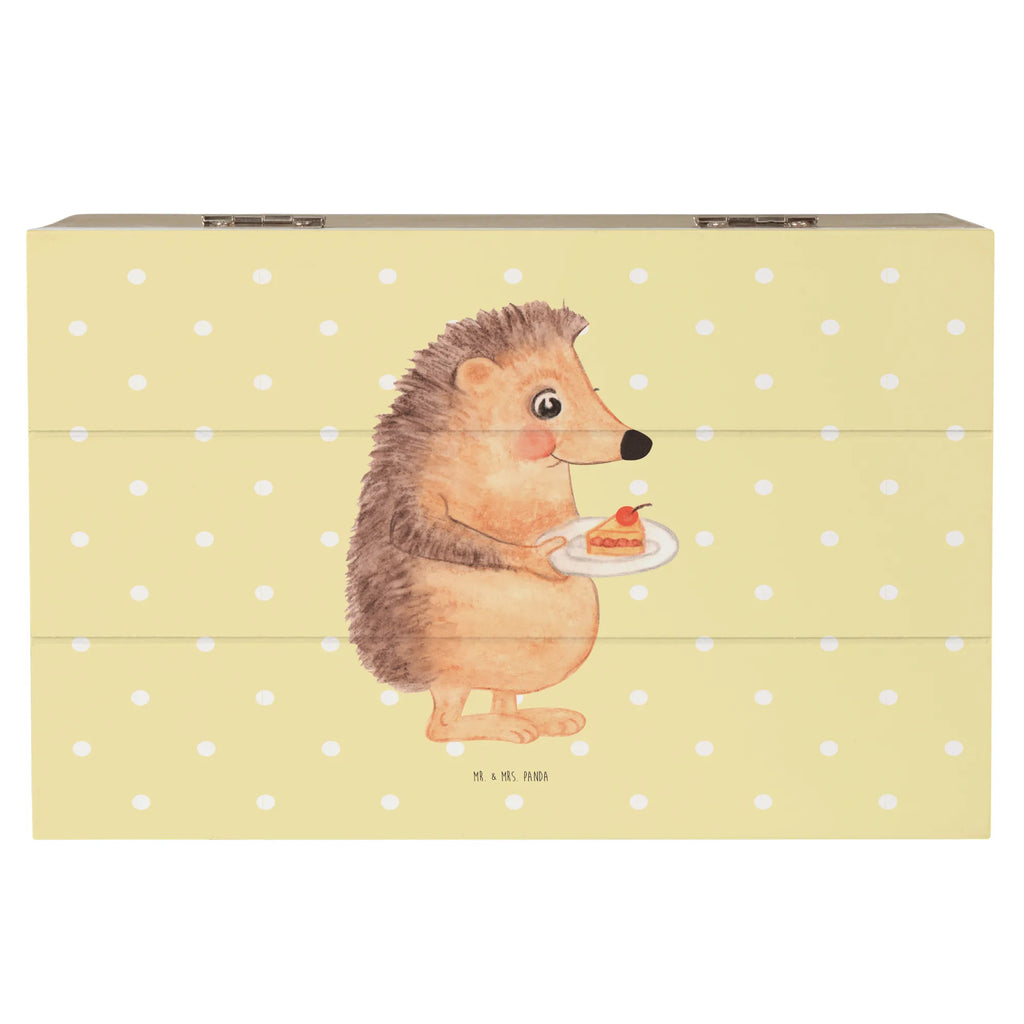 Skrzynia drewniana jeż kawałek ciasta Schatulle, Schatzkiste, Geschenkbox, XXL, Geschenkdose, Truhe, Dekokiste, Kiste, Erinnerungsbox, Aufbewahrungsbox, Erinnerungskiste, Holzkiste, Tiermotive, Gute Laune, lustige Sprüche, Tiere, Geburtstagskuchen, Essen Spruch, Kuchen, Torte, Backen Geschenk, Einladung Party, Kuchen backen, Igel