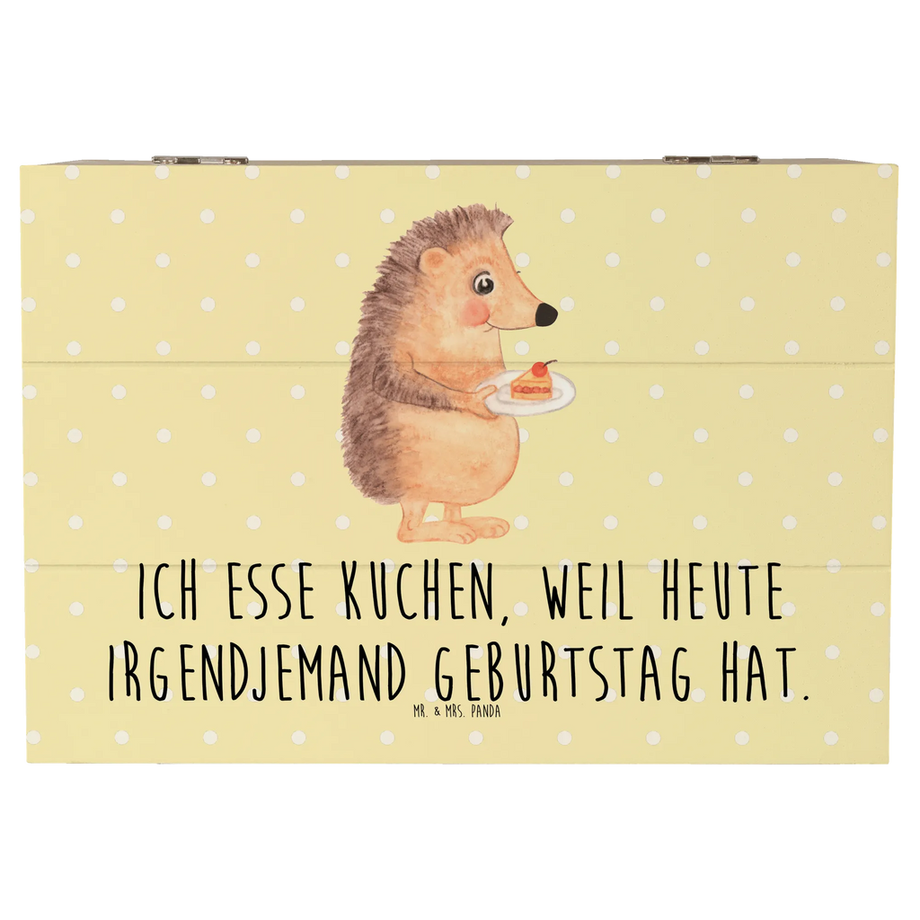 Skrzynia drewniana jeż kawałek ciasta Schatulle, Schatzkiste, Geschenkbox, XXL, Geschenkdose, Truhe, Dekokiste, Kiste, Erinnerungsbox, Aufbewahrungsbox, Erinnerungskiste, Holzkiste, Tiermotive, Gute Laune, lustige Sprüche, Tiere, Geburtstagskuchen, Essen Spruch, Kuchen, Torte, Backen Geschenk, Einladung Party, Kuchen backen, Igel