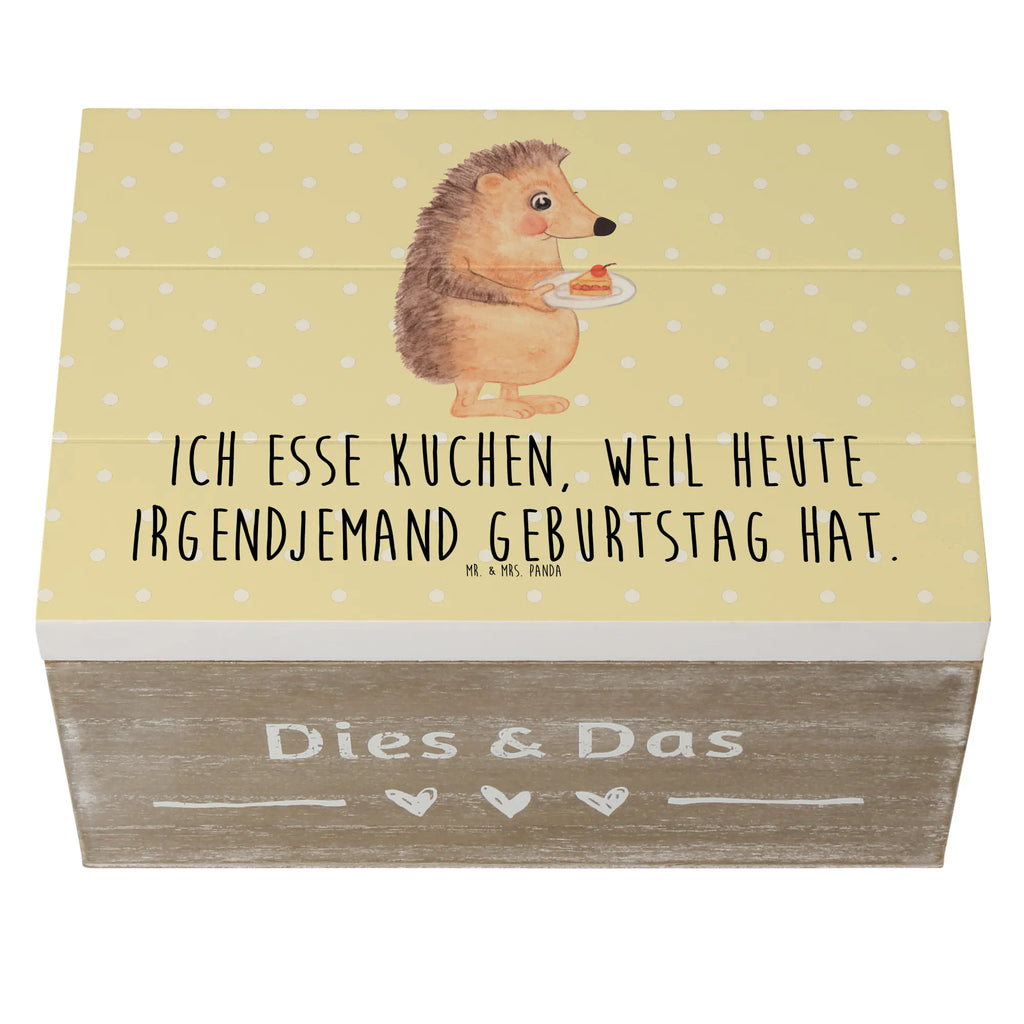 Skrzynia drewniana jeż kawałek ciasta Schatulle, Schatzkiste, Geschenkbox, XXL, Geschenkdose, Truhe, Dekokiste, Kiste, Erinnerungsbox, Aufbewahrungsbox, Erinnerungskiste, Holzkiste, Tiermotive, Gute Laune, lustige Sprüche, Tiere, Geburtstagskuchen, Essen Spruch, Kuchen, Torte, Backen Geschenk, Einladung Party, Kuchen backen, Igel