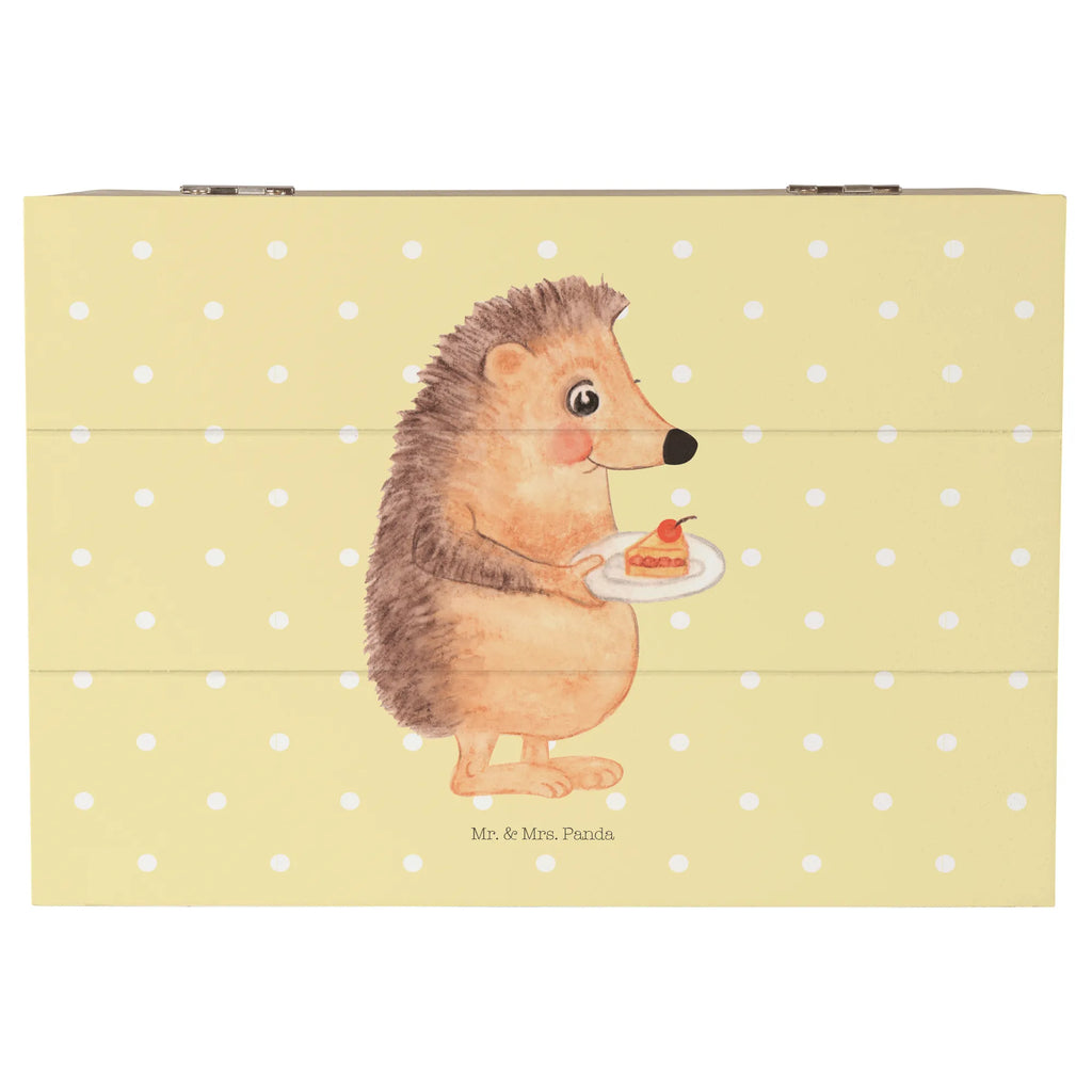 Skrzynia drewniana jeż kawałek ciasta Schatulle, Schatzkiste, Geschenkbox, XXL, Geschenkdose, Truhe, Dekokiste, Kiste, Erinnerungsbox, Aufbewahrungsbox, Erinnerungskiste, Holzkiste, Tiermotive, Gute Laune, lustige Sprüche, Tiere, Geburtstagskuchen, Essen Spruch, Kuchen, Torte, Backen Geschenk, Einladung Party, Kuchen backen, Igel