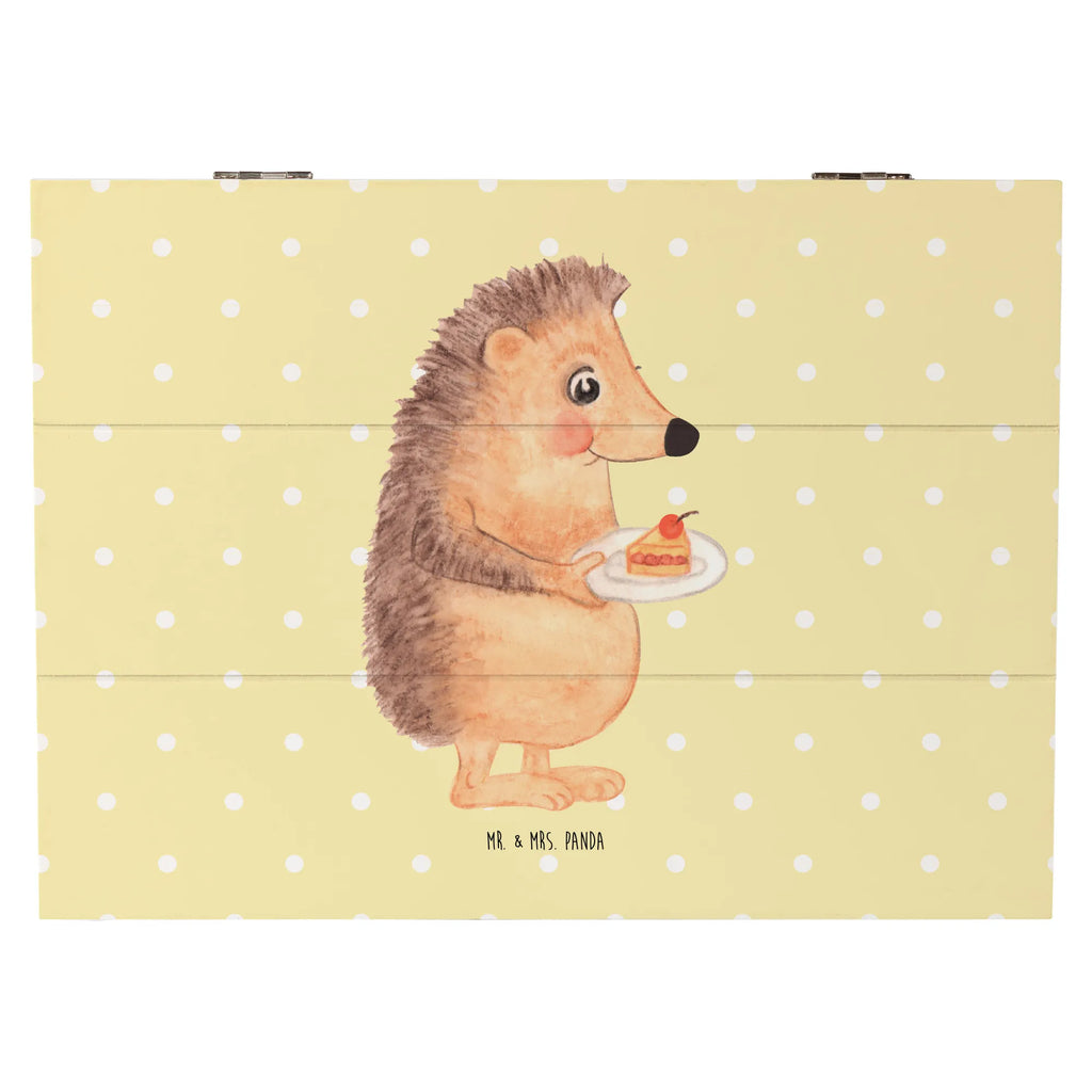 Skrzynia drewniana jeż kawałek ciasta Schatulle, Schatzkiste, Geschenkbox, XXL, Geschenkdose, Truhe, Dekokiste, Kiste, Erinnerungsbox, Aufbewahrungsbox, Erinnerungskiste, Holzkiste, Tiermotive, Gute Laune, lustige Sprüche, Tiere, Geburtstagskuchen, Essen Spruch, Kuchen, Torte, Backen Geschenk, Einladung Party, Kuchen backen, Igel