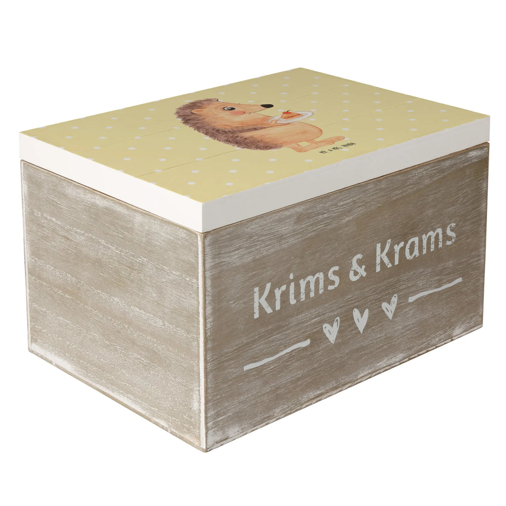Skrzynia drewniana jeż kawałek ciasta Schatulle, Schatzkiste, Geschenkbox, XXL, Geschenkdose, Truhe, Dekokiste, Kiste, Erinnerungsbox, Aufbewahrungsbox, Erinnerungskiste, Holzkiste, Tiermotive, Gute Laune, lustige Sprüche, Tiere, Geburtstagskuchen, Essen Spruch, Kuchen, Torte, Backen Geschenk, Einladung Party, Kuchen backen, Igel