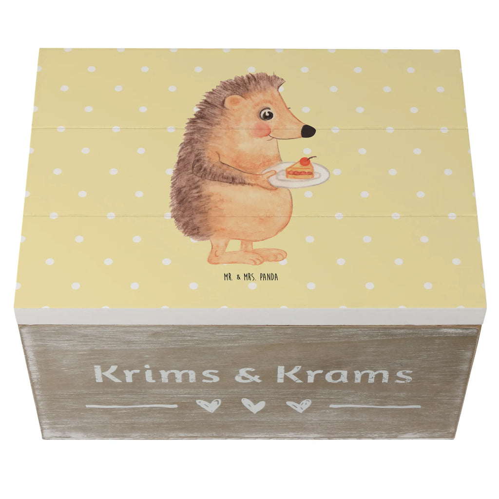 Skrzynia drewniana jeż kawałek ciasta Schatulle, Schatzkiste, Geschenkbox, XXL, Geschenkdose, Truhe, Dekokiste, Kiste, Erinnerungsbox, Aufbewahrungsbox, Erinnerungskiste, Holzkiste, Tiermotive, Gute Laune, lustige Sprüche, Tiere, Geburtstagskuchen, Essen Spruch, Kuchen, Torte, Backen Geschenk, Einladung Party, Kuchen backen, Igel