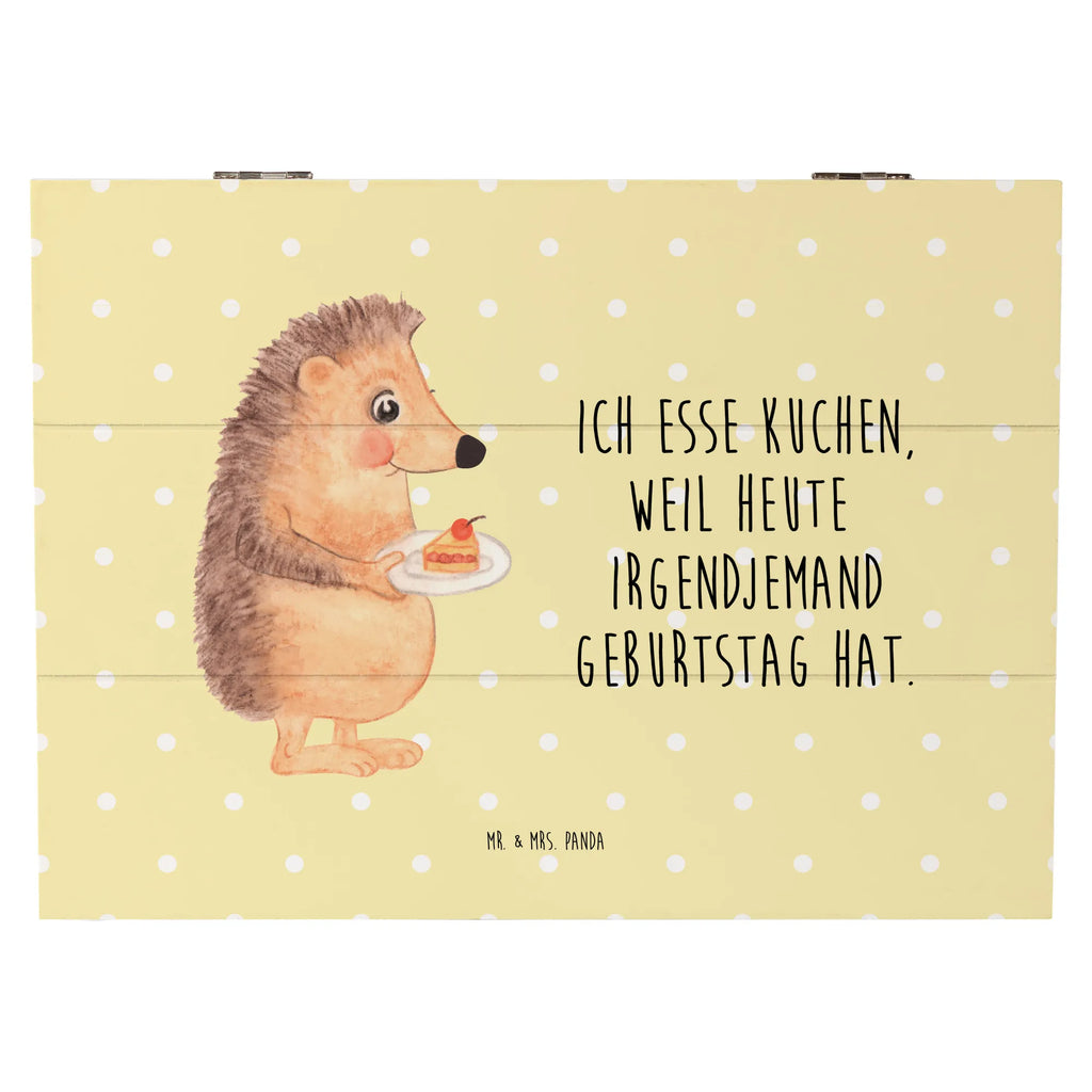 Skrzynia drewniana jeż kawałek ciasta Schatulle, Schatzkiste, Geschenkbox, XXL, Geschenkdose, Truhe, Dekokiste, Kiste, Erinnerungsbox, Aufbewahrungsbox, Erinnerungskiste, Holzkiste, Tiermotive, Gute Laune, lustige Sprüche, Tiere, Geburtstagskuchen, Essen Spruch, Kuchen, Torte, Backen Geschenk, Einladung Party, Kuchen backen, Igel