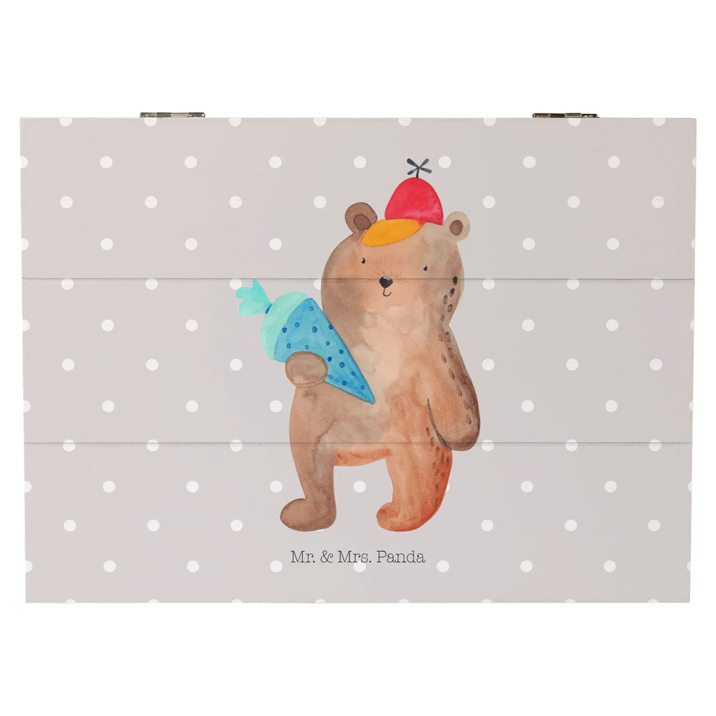 Wooden chest bear School cone Aufbewahrungsbox, Geschenkdose, Holzkiste, XXL, Schatzkiste, Erinnerungsbox, Schatulle, Geschenkbox, Dekokiste, Truhe, Erinnerungskiste, Kiste, Bär, Teddy, Teddybär, Bär Motiv, Einschulung Geschenk, Schulanfang, Schule Geschenk, Schulbeginn, Erster Schultag Geschenk, Grundschule, Schultüte