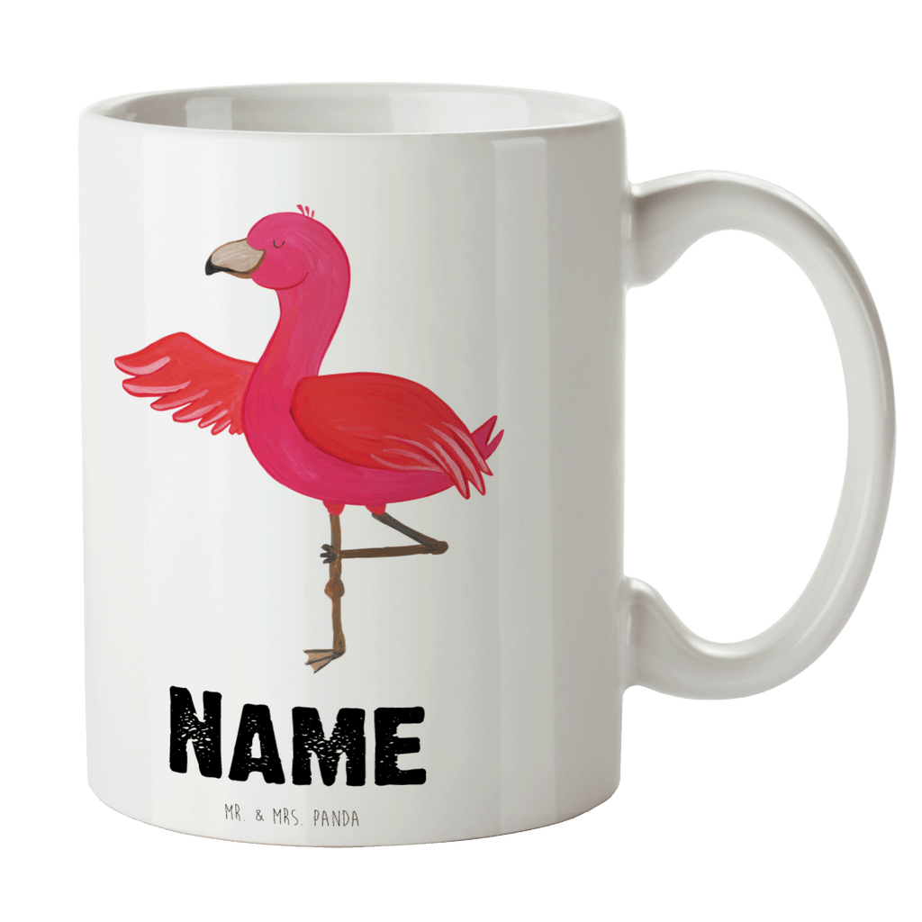 Personalisierte Tasse Flamingo Yoga Personalisierte Tasse, Namenstasse, Wunschname, Personalisiert, Tasse, Namen, Drucken, Tasse mit Namen, Flamingo, Vogel, Yoga, Namaste, Achtsamkeit, Yoga-Übung, Entspannung, Ärger, Aufregen, Tiefenentspannung