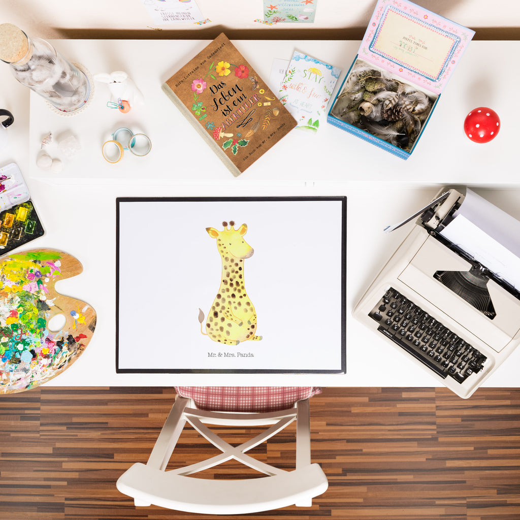 Schreibtischunterlage Giraffe Zufrieden Schreibunterlage, Schreibtischauflage, Bürobedarf, Büroartikel, Schreibwaren, Schreibtisch Unterlagen, Schreibtischunterlage Groß, Afrika, Wildtiere, Giraffe, Zufrieden, Glück, Abenteuer