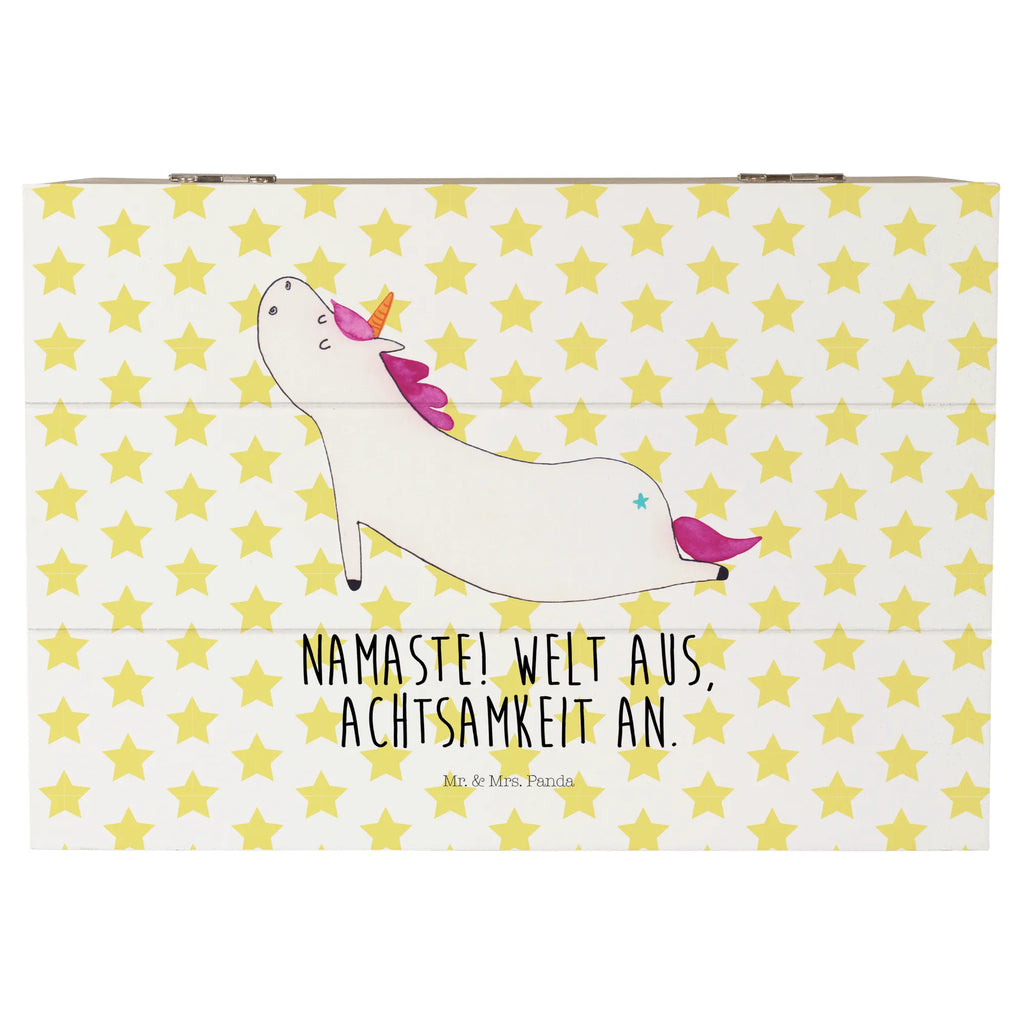Holzkiste Einhorn Yoga Geschenkbox, Geschenkdose, Schatulle, XXL, Erinnerungskiste, Erinnerungsbox, Kiste, Truhe, Schatzkiste, Dekokiste, Aufbewahrungsbox, Holzkiste, Einhorn, Einhörner, Einhorn Deko, Unicorn, Achtsamkeit, Joga, süß, Namaste, Entspannung, Yogamatte, witzig, Yoga, Sport, lustig