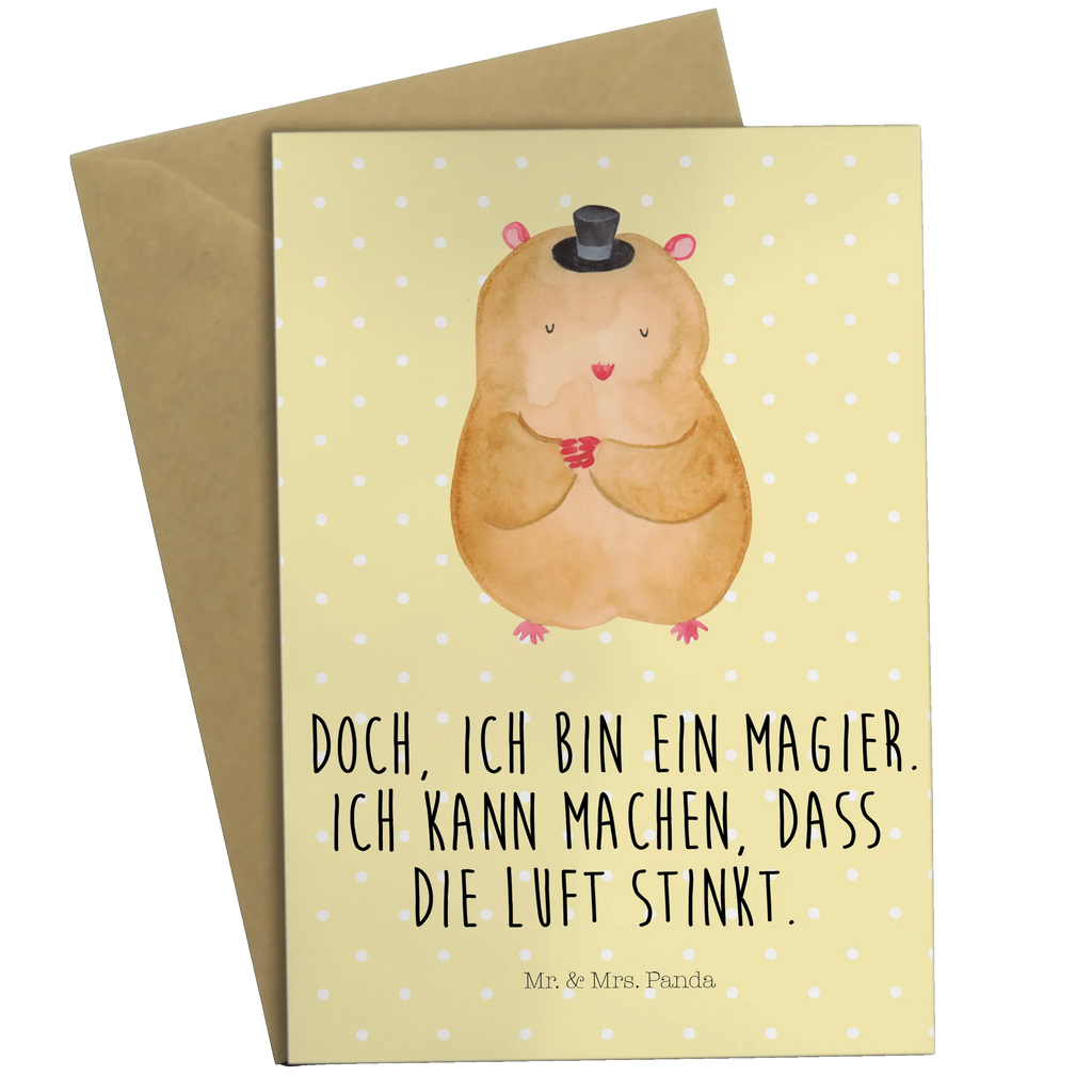 Grußkarte Hamster Hut Karte, Einladungskarte, Grußkarte, Glückwunschkarte, Ansichtskarten, Geburtstagskarte, Klappkarte, Hochzeitskarte, Tiermotive, Gute Laune, lustige Sprüche, Tiere, Zwerghamster, Hut, Magier, Zauberer, Hamster, Zylinder