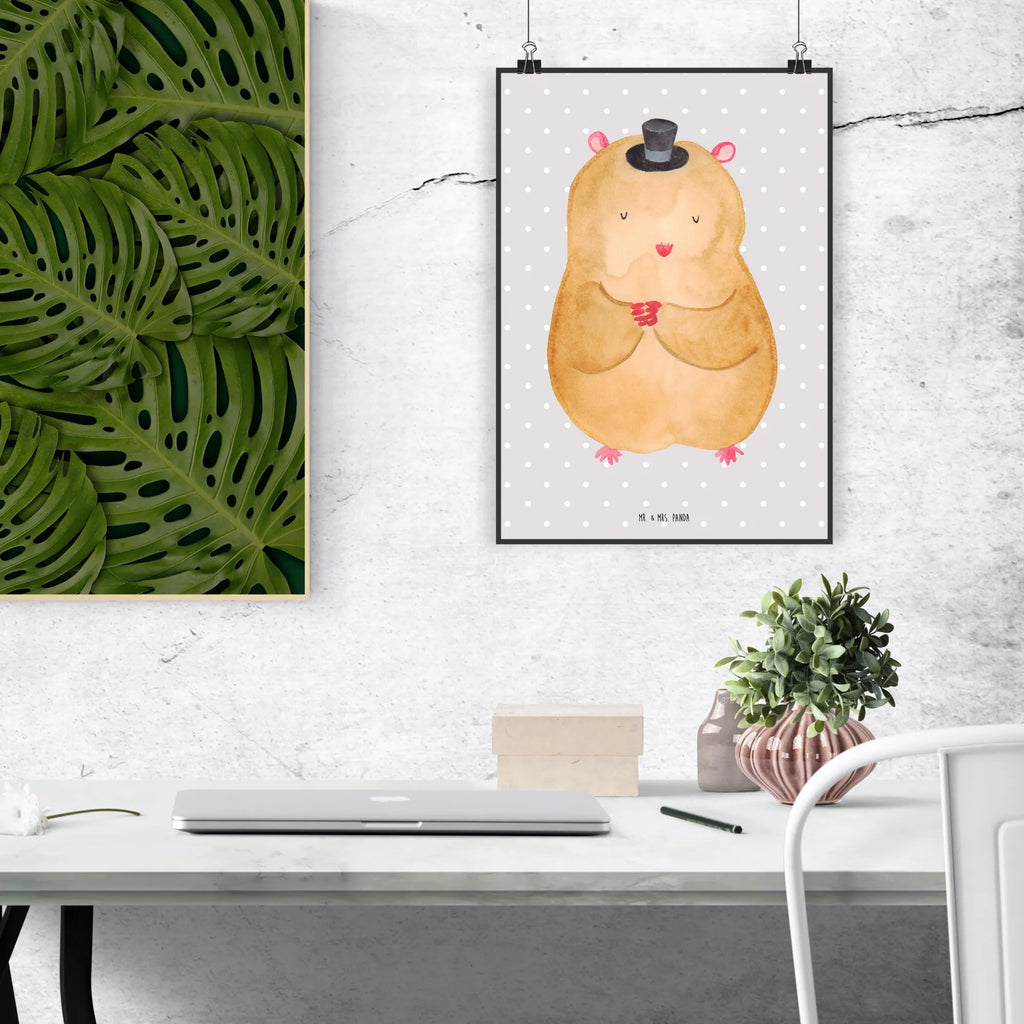 Poster Hamster Hut Plakat, Bild für Wand, grafikposter, Mr. & Mrs. Panda Poster, Wanddeko Bild, kunst für die wand, Posterdruck, Poster, Wandposter, Wandbild, wanddeko, Deko Bild, kunstdruck poster, Kunstdruck, Designposter, kunstposter, drucke, wandkunst, Wandschmuck, Bild, wanddruck, Wanddekoration, Gute Laune, Tiermotive, Tiere, Lustige Sprüche, Hut, Magier, Zauberer, Zylinder, Hamster, Zwerghamster