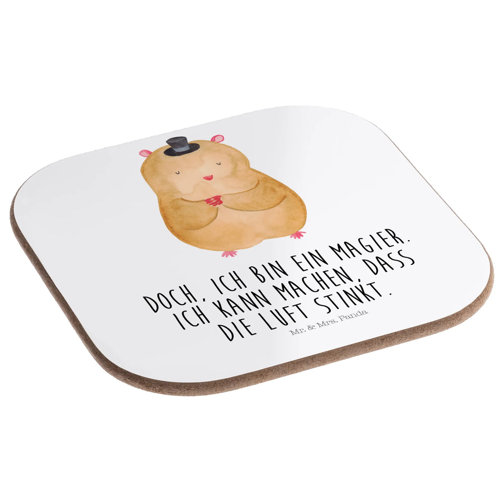 Square coaster hamster cap Untersetzer aus Holz, Untersetzer für Gläser, Tassen Untersetzer, Getränkeuntersetzer, Untersetzer Design, Glasuntersetzer, Korkuntersetzer, Holzuntersetzer, Untersetzer Holz, Bierdeckel, Untersetzer Gläser, Untersetzer, Tiermotive, Gute Laune, lustige Sprüche, Tiere, Zylinder, Magier, Zauberer, Zwerghamster, Hut, Hamster