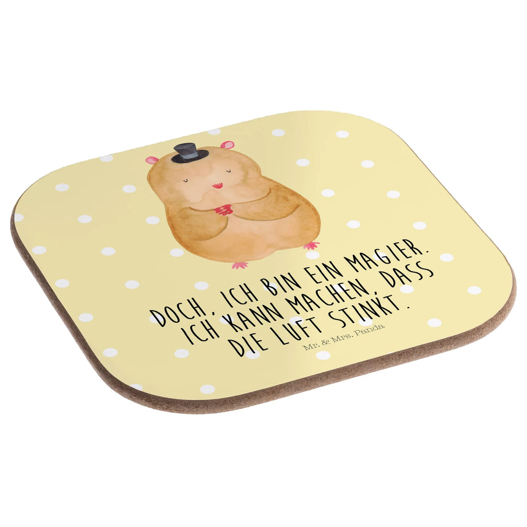 Square coaster hamster cap Untersetzer aus Holz, Untersetzer für Gläser, Tassen Untersetzer, Getränkeuntersetzer, Untersetzer Design, Glasuntersetzer, Korkuntersetzer, Holzuntersetzer, Untersetzer Holz, Bierdeckel, Untersetzer Gläser, Untersetzer, Tiermotive, Gute Laune, lustige Sprüche, Tiere, Zylinder, Magier, Zauberer, Zwerghamster, Hut, Hamster