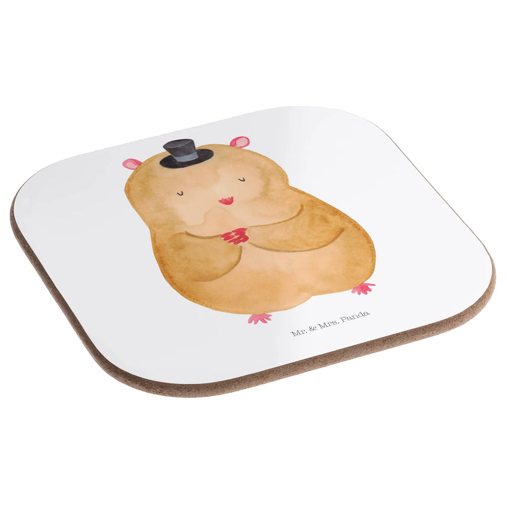 Square coaster hamster cap Untersetzer aus Holz, Untersetzer für Gläser, Tassen Untersetzer, Getränkeuntersetzer, Untersetzer Design, Glasuntersetzer, Korkuntersetzer, Holzuntersetzer, Untersetzer Holz, Bierdeckel, Untersetzer Gläser, Untersetzer, Tiermotive, Gute Laune, lustige Sprüche, Tiere, Zylinder, Magier, Zauberer, Zwerghamster, Hut, Hamster