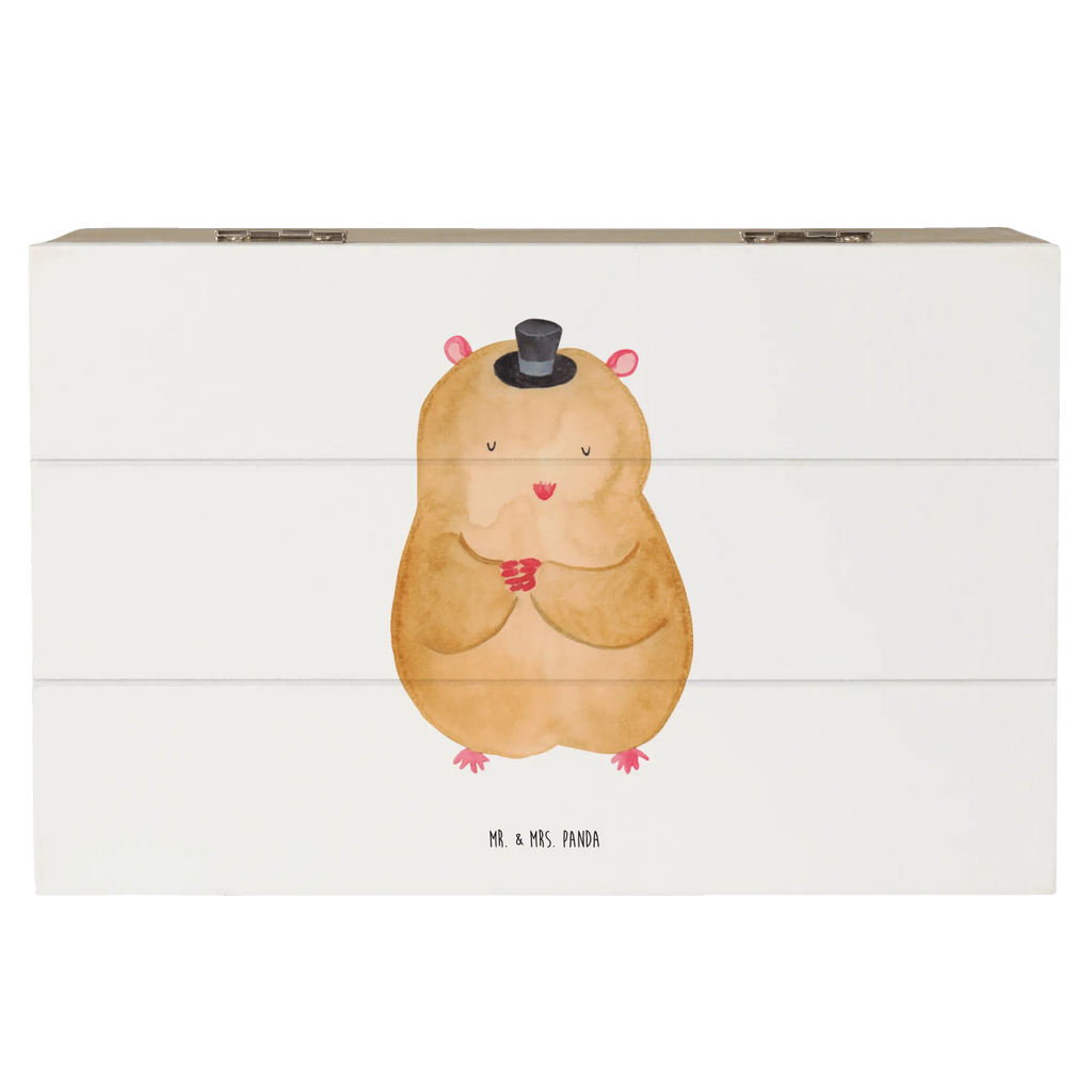 Skrzynia drewniana Chomik kapelusz Motywy zwierzęce, dobra energia, zabawne powiedzonka, zwierzęta