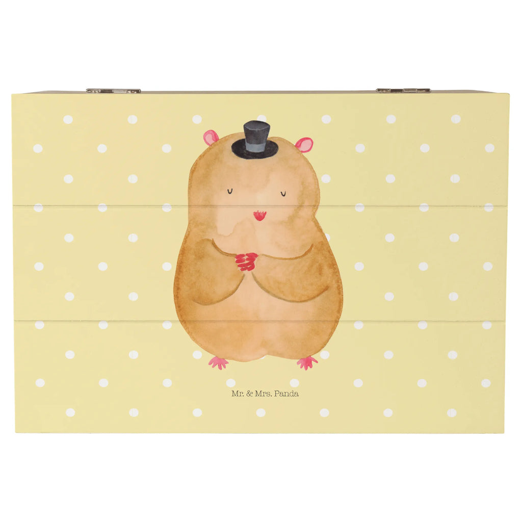 Skrzynia drewniana Chomik kapelusz Motywy zwierzęce, dobra energia, zabawne powiedzonka, zwierzęta