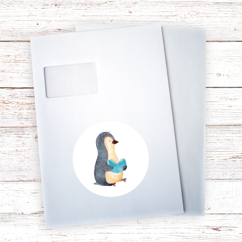 Rund Aufkleber Pinguin Buch Sticker, Aufkleber, Etikett, Pinguin, Pinguine, Buch, Lesen, Bücherwurm, Nichtstun, Faulenzen, Ferien, Urlaub, Freizeit