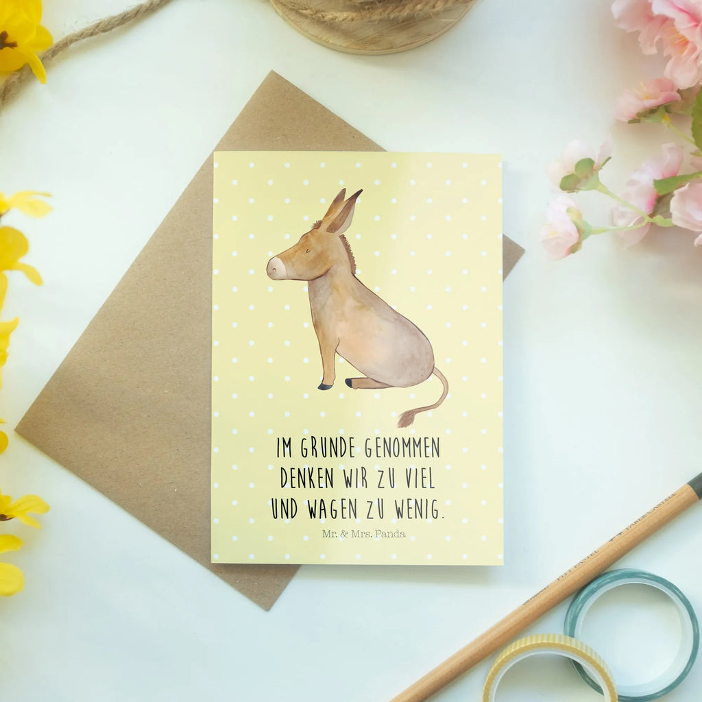 Greetings card Donkey Geburtstagskarte, Hochzeitskarte, Klappkarte, Glückwunschkarte, Grußkarte, Karte, Einladungskarte, Ansichtskarten, Tiermotive, Gute Laune, lustige Sprüche, Tiere, Lebensmut, positive gedanken, Lebensziel, erfolg, Weisheit, tapferkeit, Mut, Esel, Lebensglück, Ziel, zuversicht