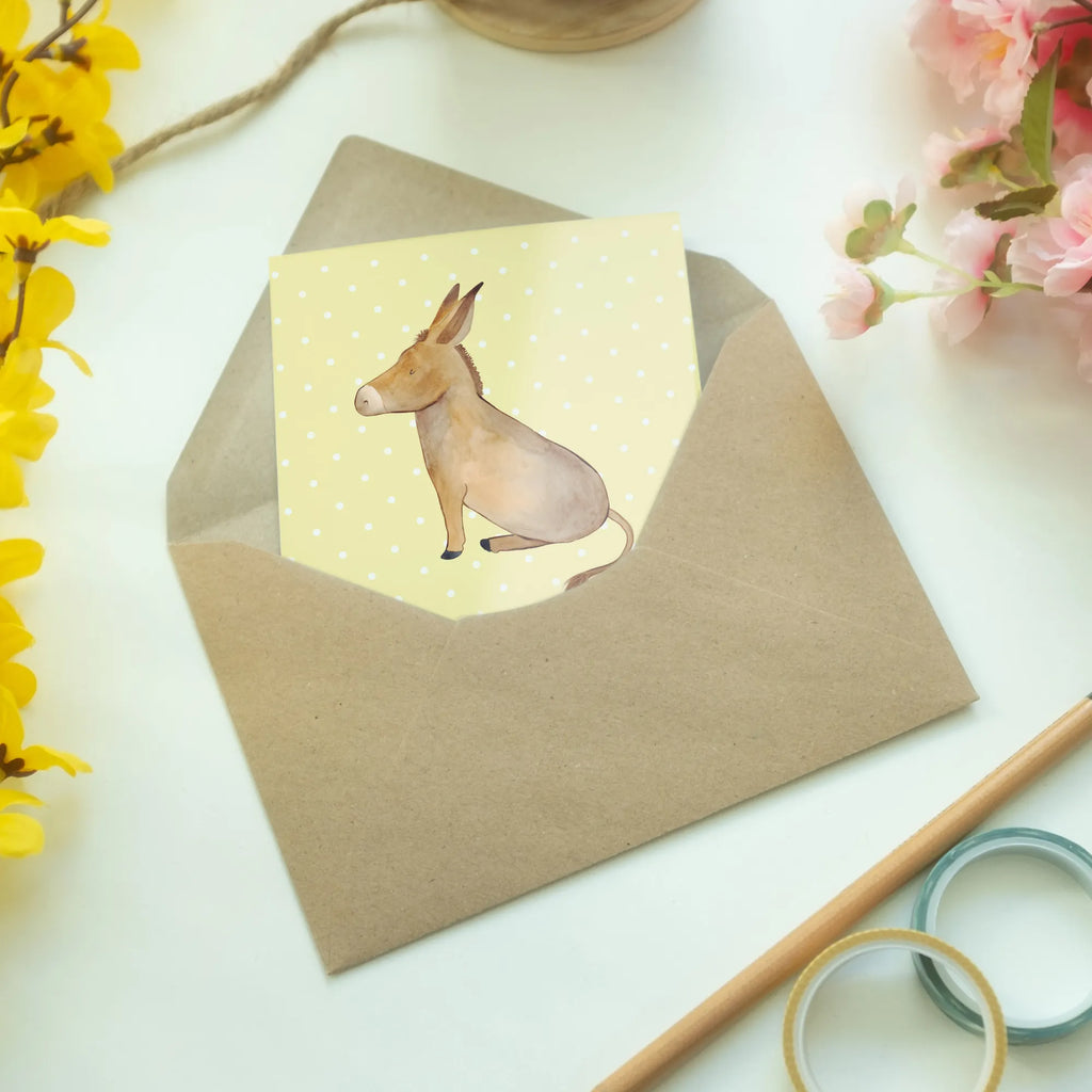 Greetings card Donkey Geburtstagskarte, Hochzeitskarte, Klappkarte, Glückwunschkarte, Grußkarte, Karte, Einladungskarte, Ansichtskarten, Tiermotive, Gute Laune, lustige Sprüche, Tiere, Lebensmut, positive gedanken, Lebensziel, erfolg, Weisheit, tapferkeit, Mut, Esel, Lebensglück, Ziel, zuversicht