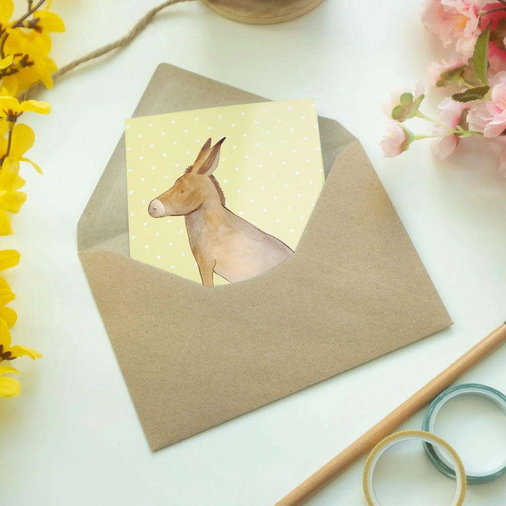 Greetings card Donkey Geburtstagskarte, Hochzeitskarte, Klappkarte, Glückwunschkarte, Grußkarte, Karte, Einladungskarte, Ansichtskarten, Tiermotive, Gute Laune, lustige Sprüche, Tiere, Lebensmut, positive gedanken, Lebensziel, erfolg, Weisheit, tapferkeit, Mut, Esel, Lebensglück, Ziel, zuversicht