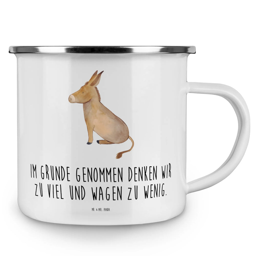 Kempingowy kubek emaliowany Osioł Motywy zwierzęce, dobra energia, zabawne powiedzonka, zwierzęta