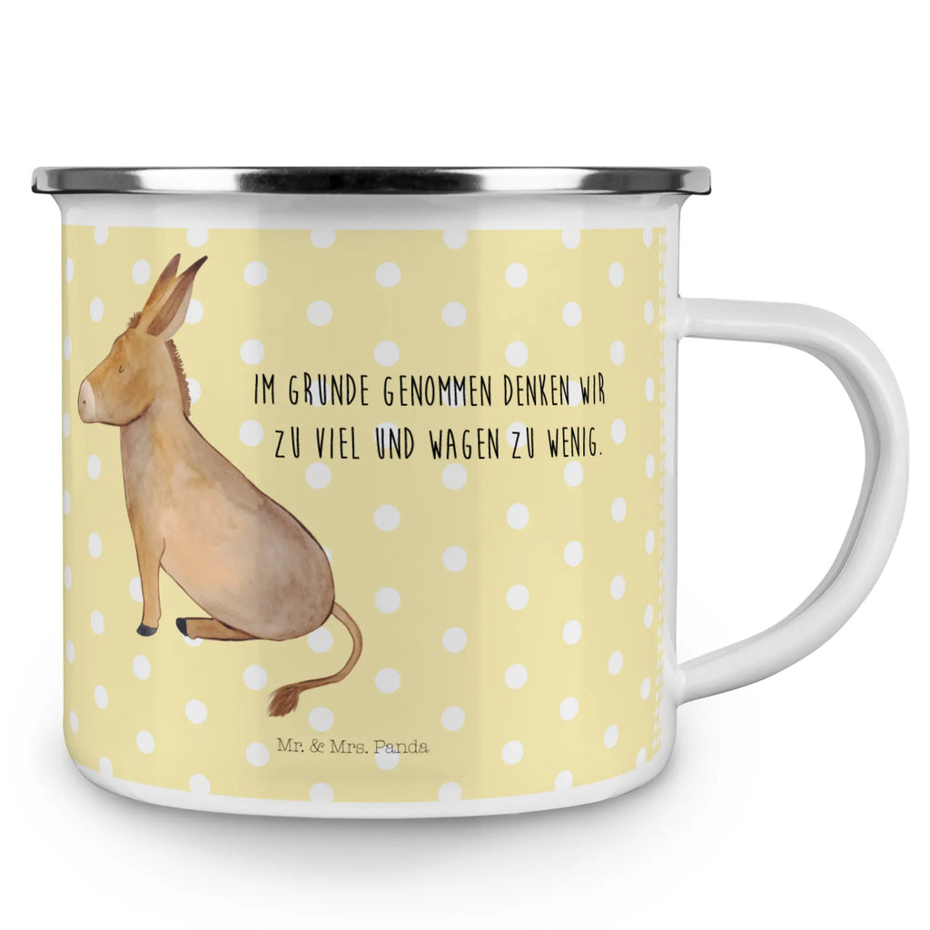 Kempingowy kubek emaliowany Osioł Motywy zwierzęce, dobra energia, zabawne powiedzonka, zwierzęta