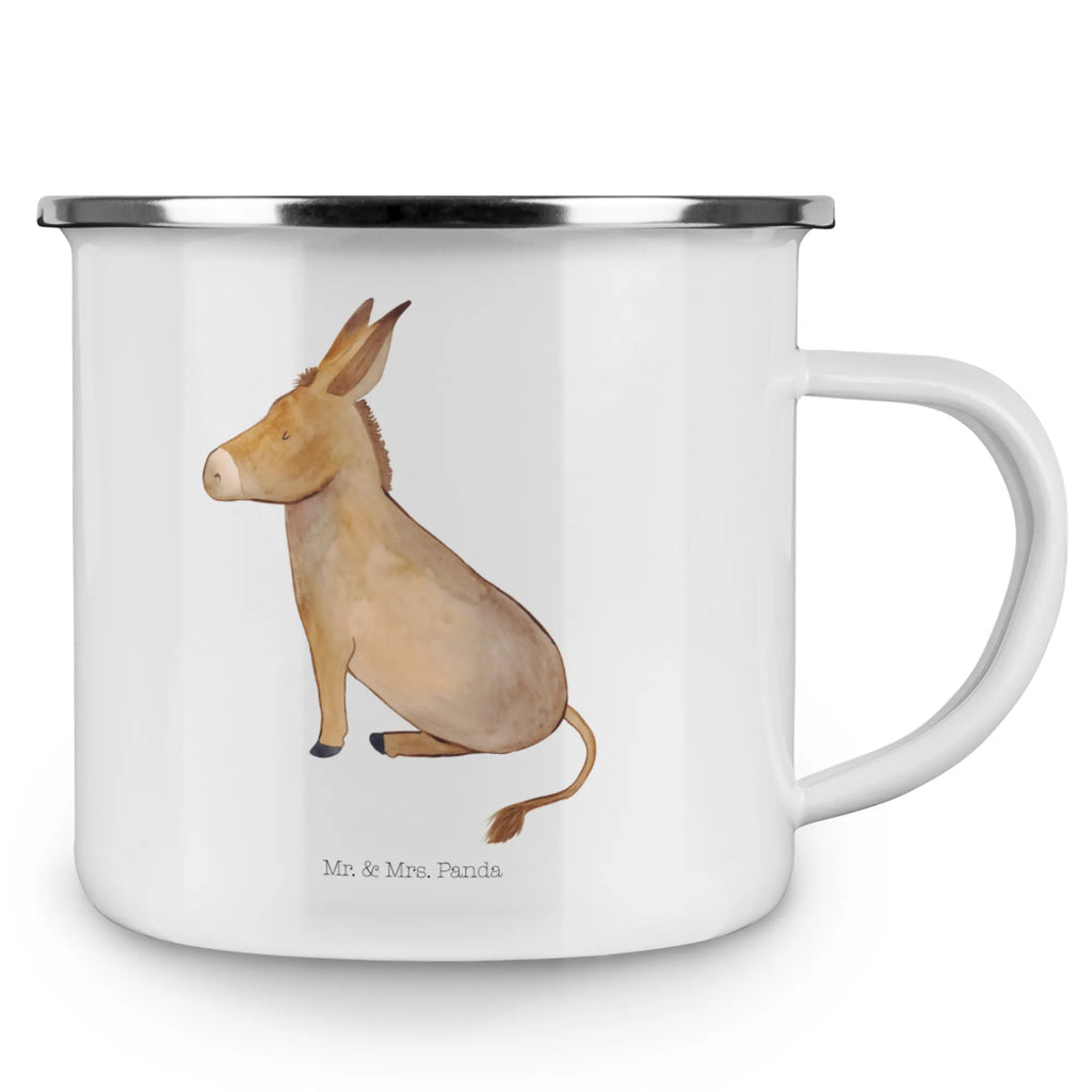 Kempingowy kubek emaliowany Osioł Motywy zwierzęce, dobra energia, zabawne powiedzonka, zwierzęta