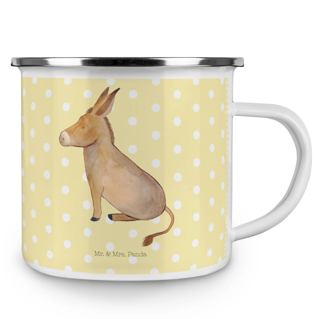 Kempingowy kubek emaliowany Osioł Motywy zwierzęce, dobra energia, zabawne powiedzonka, zwierzęta