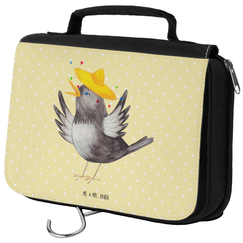 Wash bag Crow sombrero Cosmetic bag, To hang up, Gentlemen, Ladies, Toilet bag, Wash bag, small animals, cute, funny, cute animal motives, hand drawn, small world, funny sayings, good mood, happy, gifts, gift ideas, special gifts, animal lover, card, Be happy, Birds, Raven, Motivation, Happiness Saying, Magpie, Bird, Saying positive