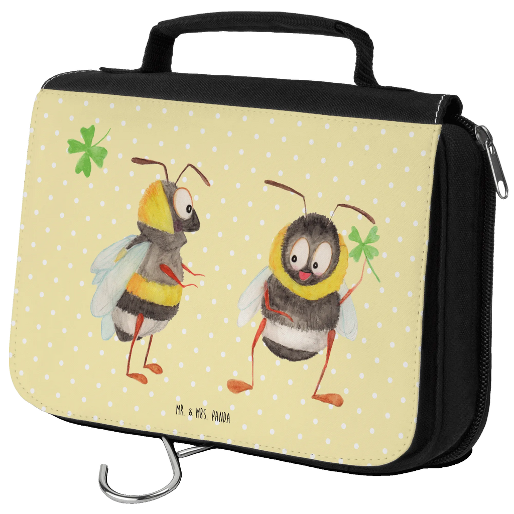 Wash bag bumblebees shamrock Toilettentasche, badtasche, beautycase, Kulturtasche, Schminkbeutel, Kulturbeutel, Kosmetiktasche, Necessaire, hygienebeutel, Waschtasche, Waschbeutel, Reisebeutel, Kulturbeutel Waschbar, Schminktasche, hygienetasche, Lustige Sprüche, Tiere, Tiermotive, Gute Laune, Spruch schön, Biene Deko, Biene, glücklich Werden, glücklich sein, Spruch Positiv, Hummel, Spruch Fröhlich