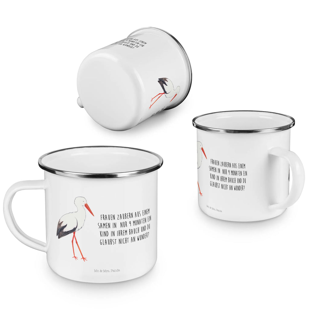 Enamel camping mug Stork Trinkbecher, reisetasse, blechbecher, Pott, metallbecher, wanderbecher, Emailletasse, Tasse, Teetasse, Becher, Campingtasse, emaillebecher, Tasse Emaille, Emaille Tasse, Campingbecher, Kaffeebecher, Metalltasse, Kaffeetasse, becher emaille, Reisebecher, wandertasse, Teebecher, Blechtasse, Emaille Becher, Tiere, Tiermotive, Gute Laune, Lustige Sprüche, Babybauch, Baby, Mütter, Mutter, Schwangerschaft, Storch, Mutter Werden, Störche, Schwanger, Geburt