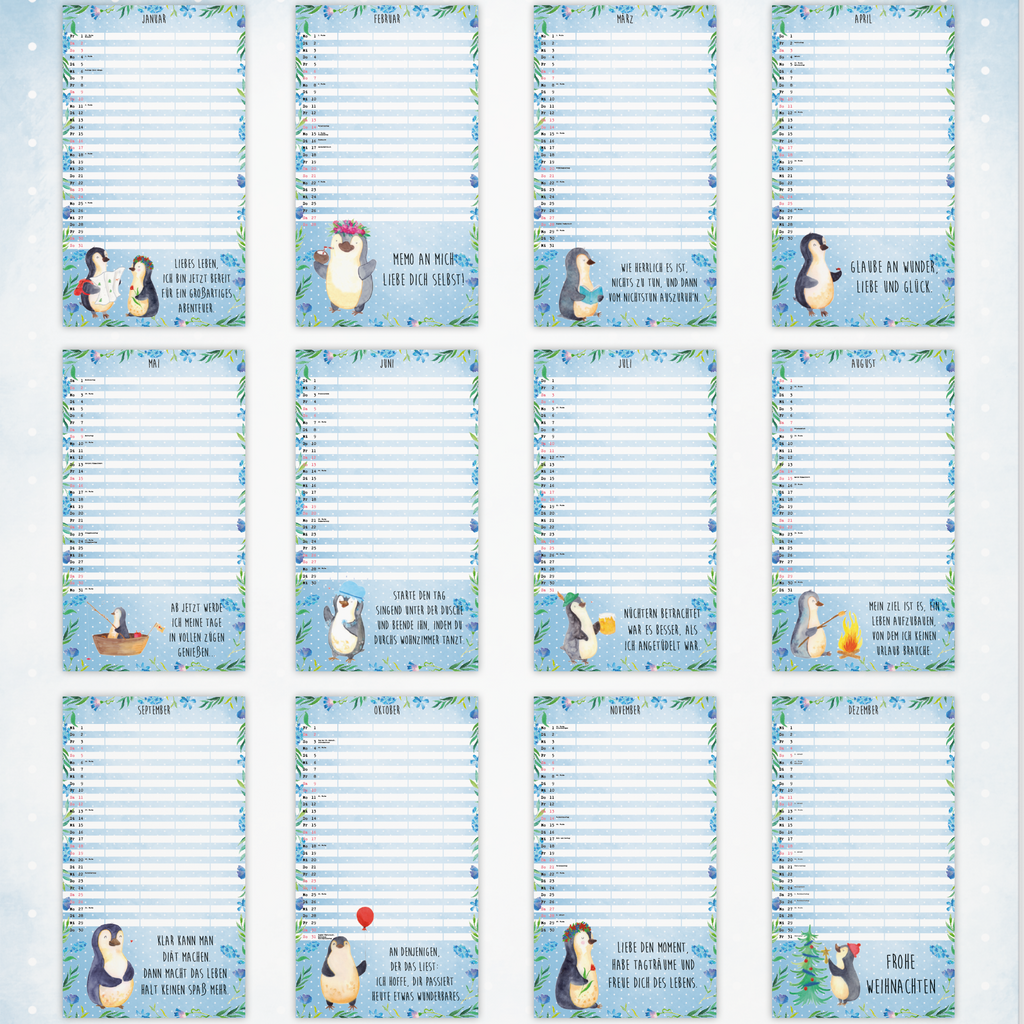 Familienkalender 2024 Pinguin Collection Familienplaner, Kalender, Jahreskalender, Terminplaner, Kalender mit Feiertagen, Pinguin