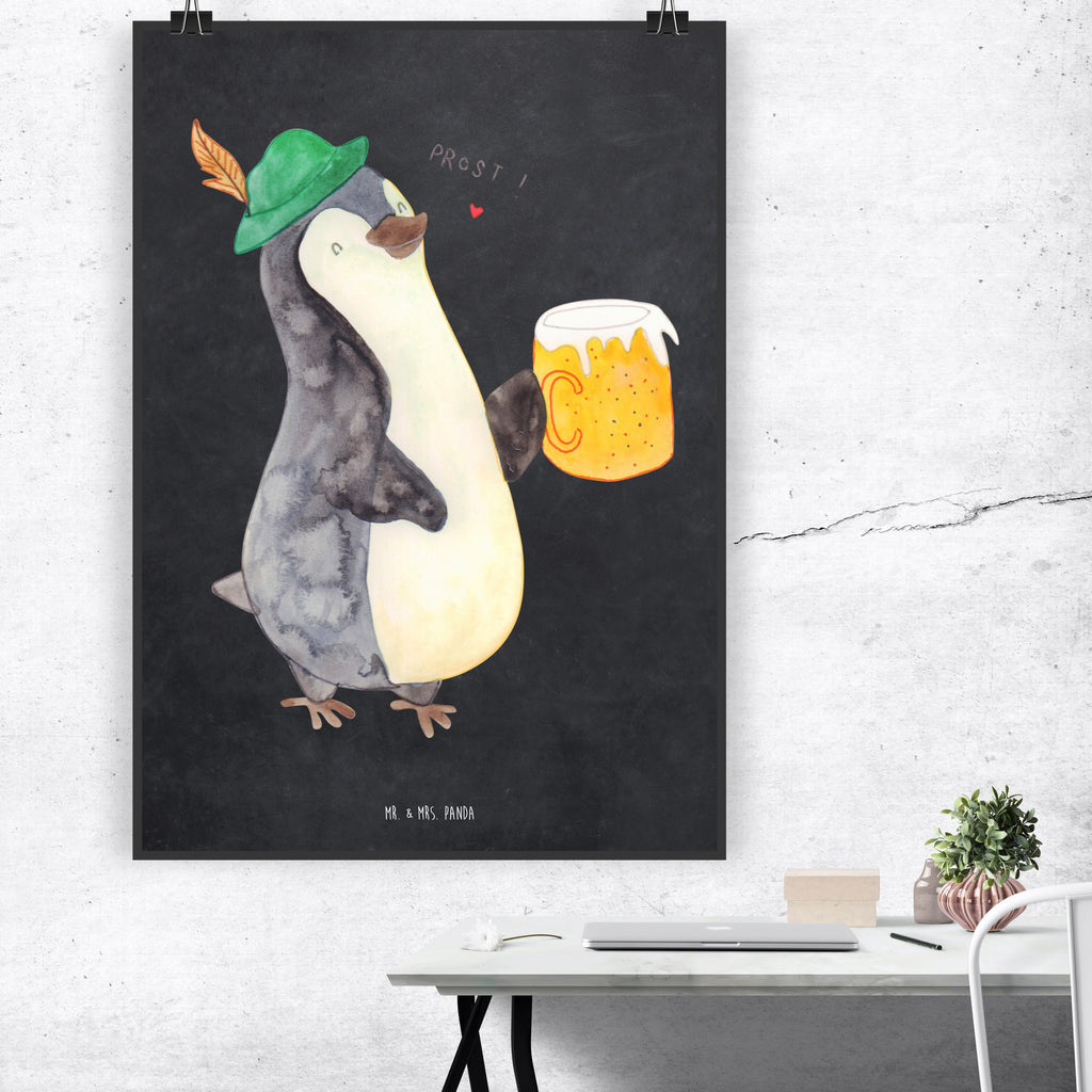 Poster Pinguin Bier Poster, Wandposter, Bild, Wanddeko, Küchenposter, Kinderposter, Wanddeko Bild, Raumdekoration, Wanddekoration, Handgemaltes Poster, Mr. & Mrs. Panda Poster, Designposter, Kunstdruck, Posterdruck, Pinguin, Pinguine, Bier, Oktoberfest