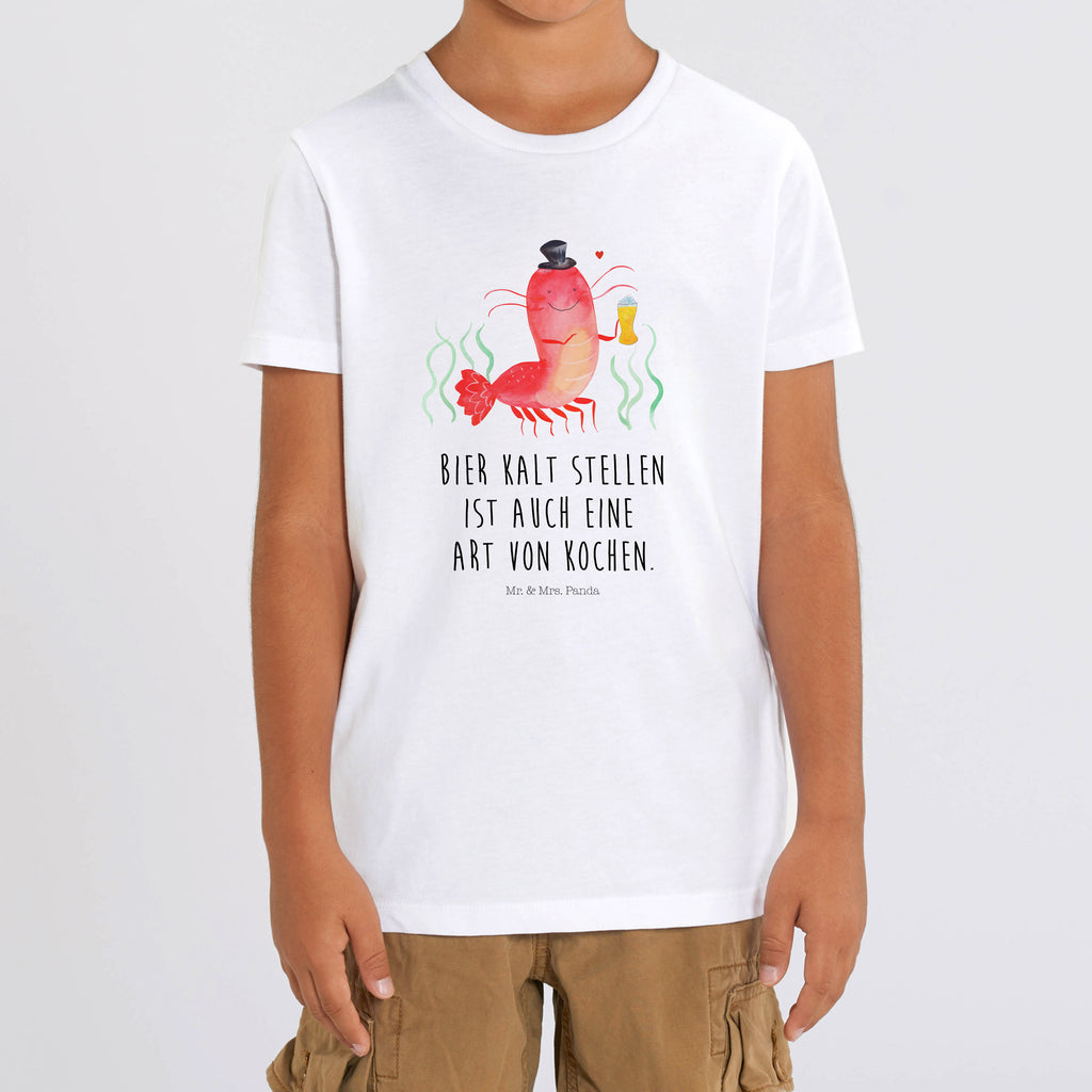 Organic Kinder T-Shirt Hummer mit Weizen Kinder T-Shirt, Kinder T-Shirt Mädchen, Kinder T-Shirt Jungen, Meerestiere, Meer, Urlaub, Garnele, Garnelen, Bier, Kochen, Männerhaushalt, Junggeselle, Junggesellin, Bierliebhaber, Kneipe, Gasthaus, Wirtschaft