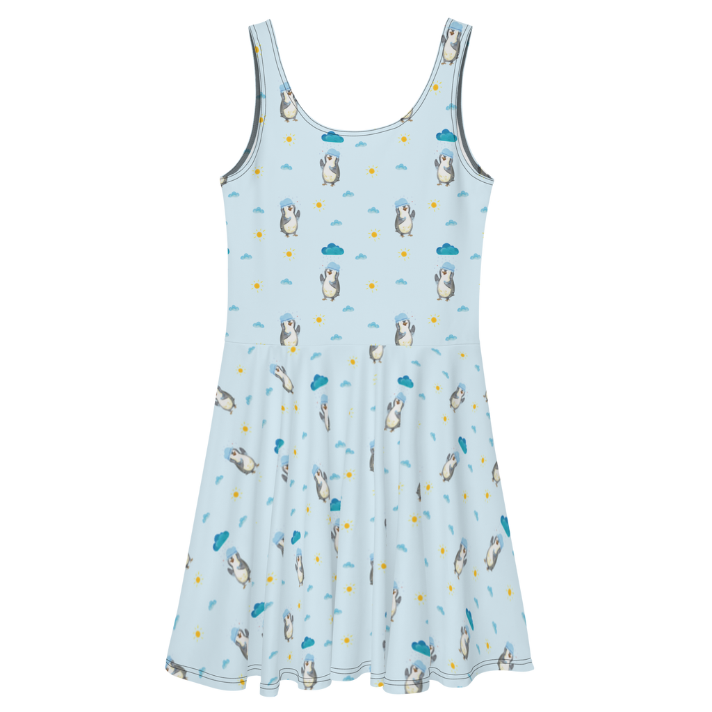 Sommerkleid Pinguin duscht Sommerkleid, Kleid, Skaterkleid, Pinguin, Pinguine, Dusche, duschen, Lebensmotto, Motivation, Neustart, Neuanfang, glücklich sein