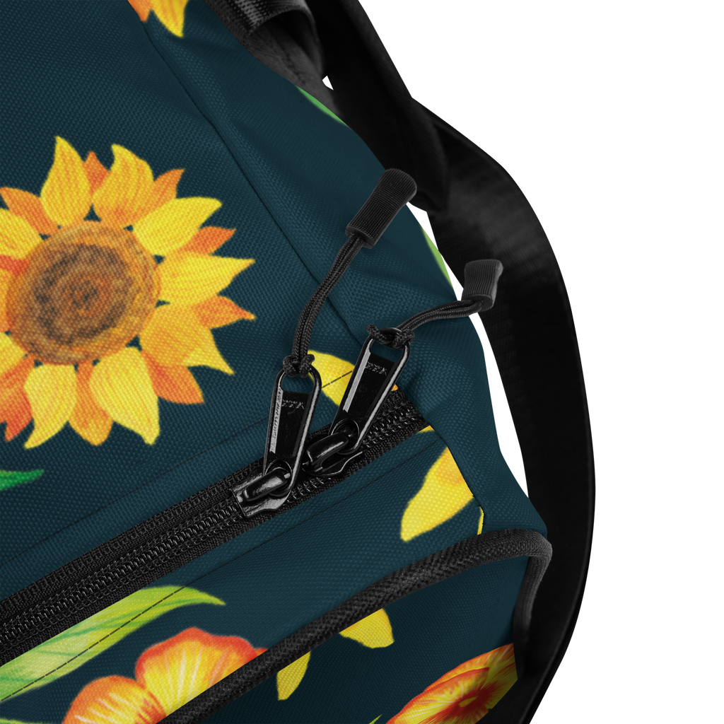 Reisetasche Sonnengruß Design Reisetasche, Sporttasche, Muster, Blumen, gelbe Blumen, Sonnenblume, Osterglocke
