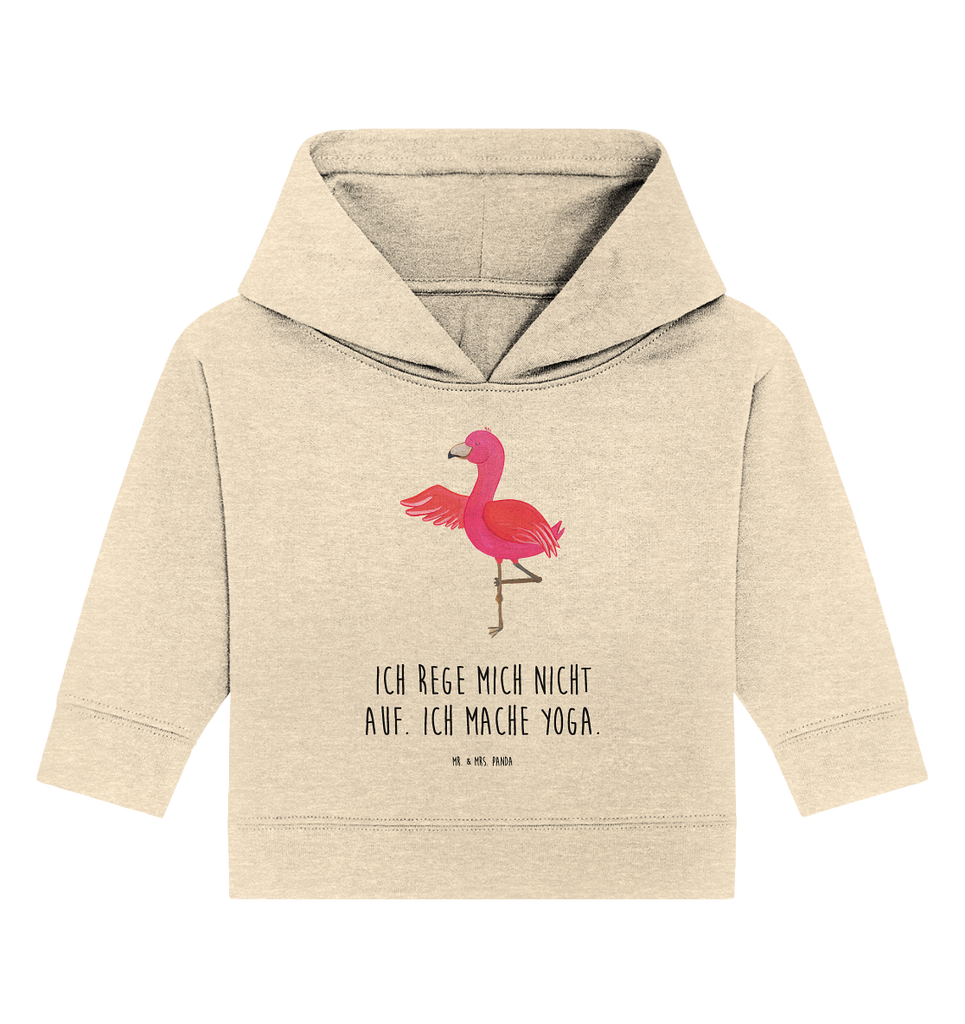 Organic Baby Hoodie Flamingo Yoga Baby Kapuzenshirt, Baby Kapuzensweatshirt, Baby Hoodie, Baby Pullover, Flamingo, Vogel, Yoga, Namaste, Achtsamkeit, Yoga-Übung, Entspannung, Ärger, Aufregen, Tiefenentspannung
