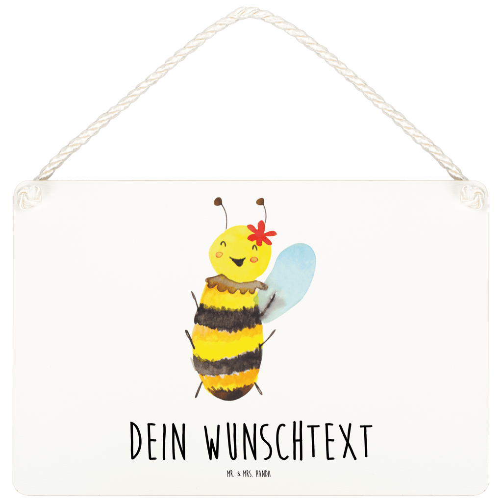 Personalisiertes Deko Schild Biene Happy Dekoschild, Deko Schild, Schild, Tür Schild, Türschild, Holzschild, Wandschild, Wanddeko, Biene, Wespe, Hummel
