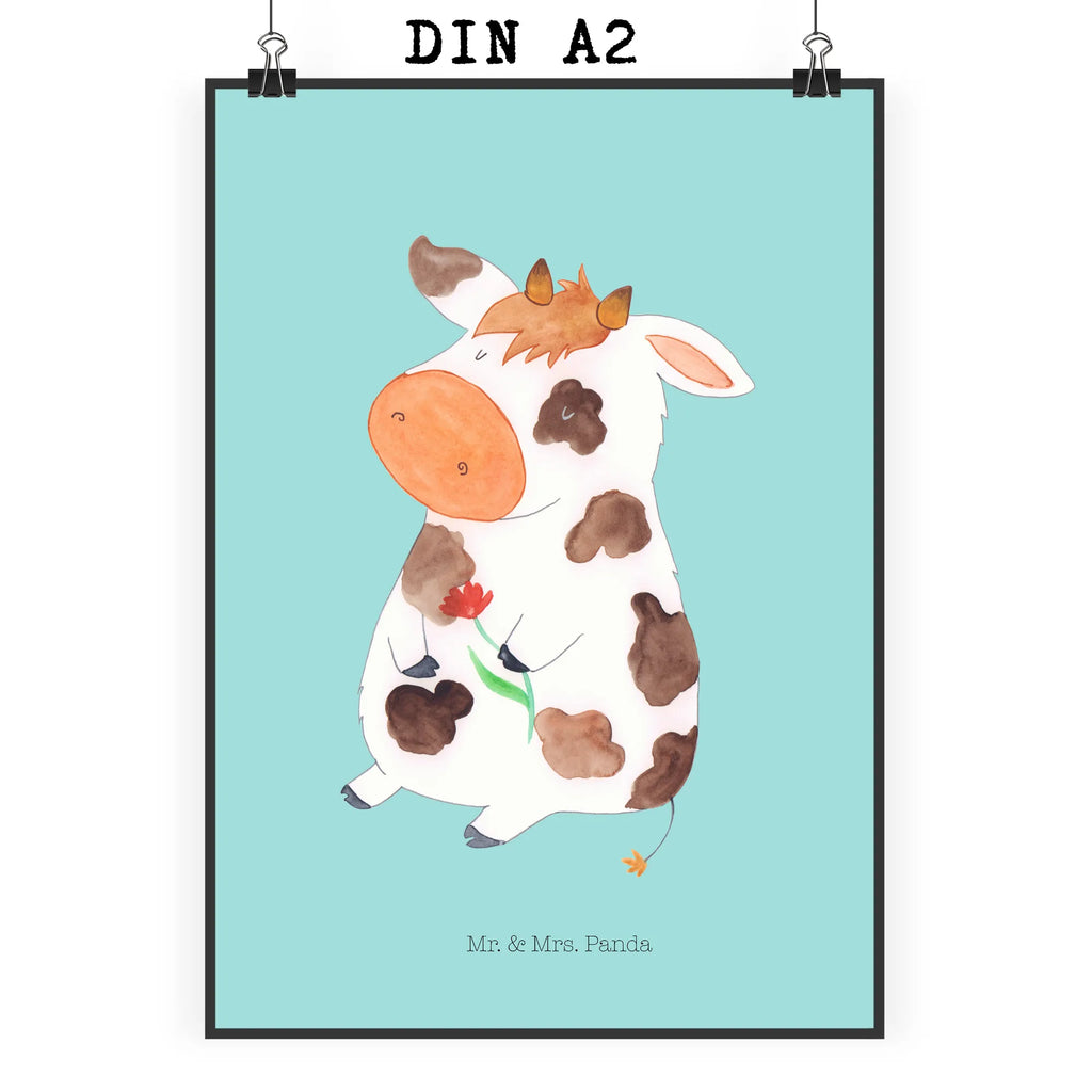Poster Kuh Handgemaltes Poster, Mr. & Mrs. Panda Poster, Poster, Wanddeko, Wanddekoration, Raumdekoration, Kunstdruck, Bild, Küchenposter, Wanddeko Bild, Designposter, Wandposter, Posterdruck, Kinderposter, Bauernhof, Hoftiere, Landwirt, Landwirtin, Träume, Motivtion, Magie, Kühe, Flausen, Milch, Hof, Kuh, Milchkuh, Spruch