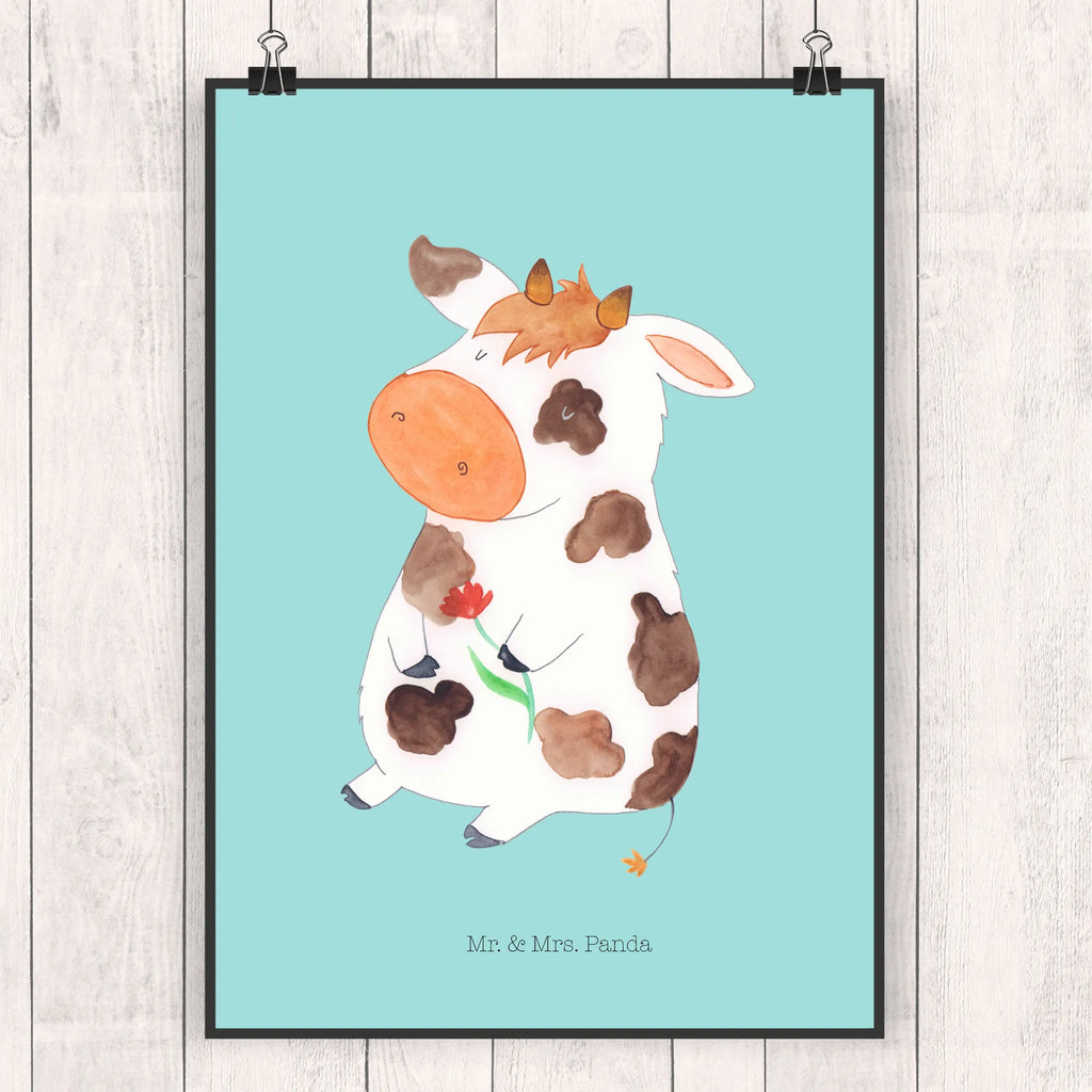 Poster Kuh Handgemaltes Poster, Mr. & Mrs. Panda Poster, Poster, Wanddeko, Wanddekoration, Raumdekoration, Kunstdruck, Bild, Küchenposter, Wanddeko Bild, Designposter, Wandposter, Posterdruck, Kinderposter, Bauernhof, Hoftiere, Landwirt, Landwirtin, Träume, Motivtion, Magie, Kühe, Flausen, Milch, Hof, Kuh, Milchkuh, Spruch