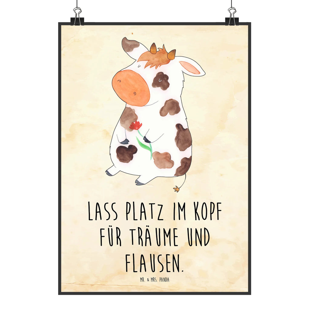 Poster Kuh Handgemaltes Poster, Mr. & Mrs. Panda Poster, Poster, Wanddeko, Wanddekoration, Raumdekoration, Kunstdruck, Bild, Küchenposter, Wanddeko Bild, Designposter, Wandposter, Posterdruck, Kinderposter, Bauernhof, Hoftiere, Landwirt, Landwirtin, Träume, Motivtion, Magie, Kühe, Flausen, Milch, Hof, Kuh, Milchkuh, Spruch