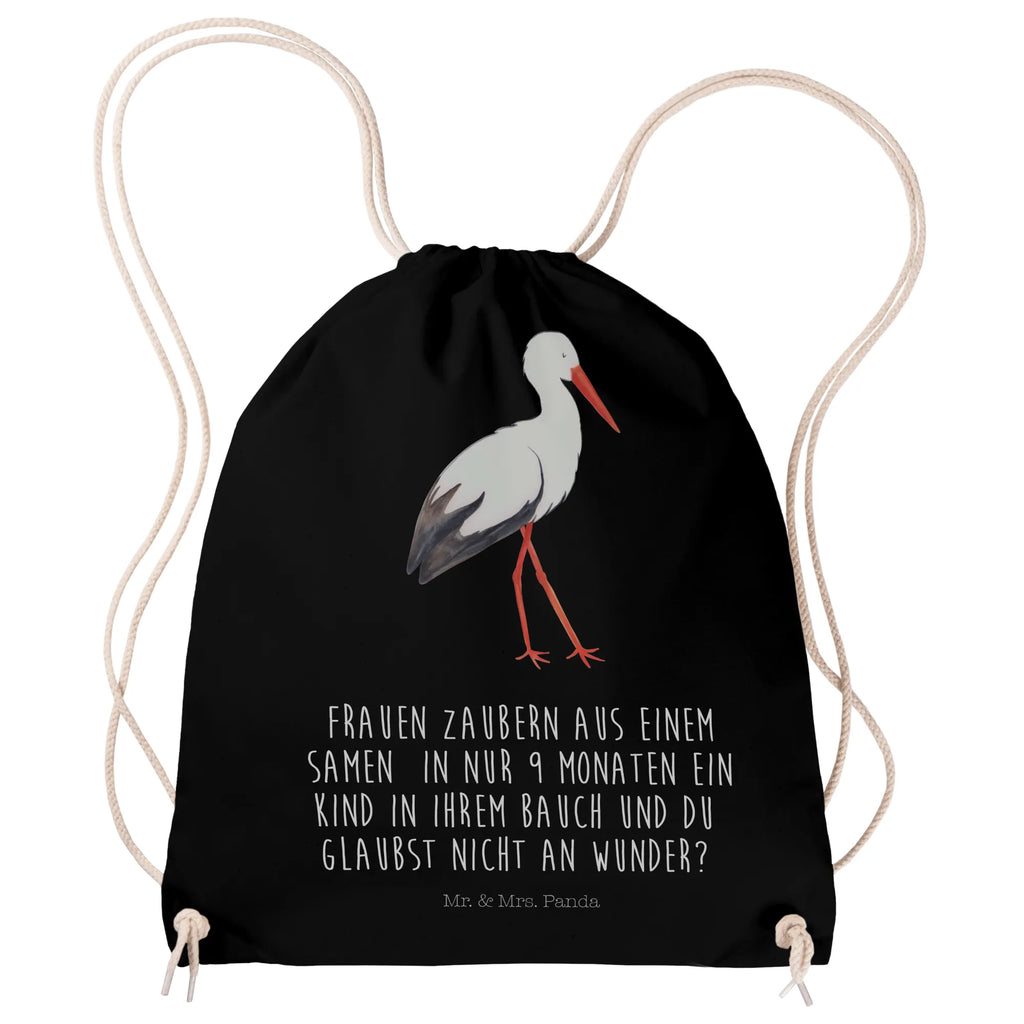 Drawstring bag Stork carrier bag, hipster, gym bag, sports bag, bag, jute bag, small animals, cute, funny, cute animal motives, hand drawn, small world, funny sayings, good mood, happy, gifts, gift ideas, special gifts, animal lover, card, pregnancy, mother, birth, baby, baby bump, becoming a mother, stork, pregnant, mothers