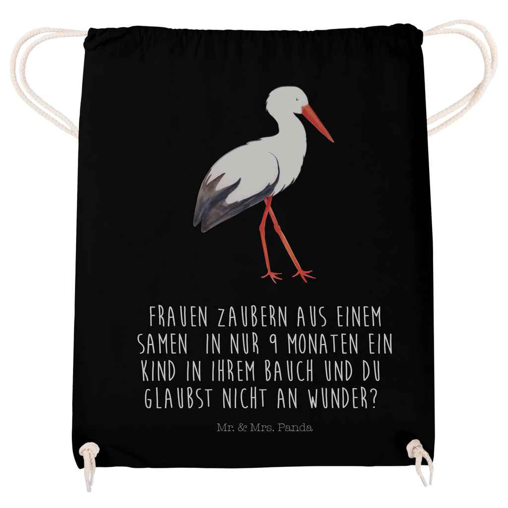 Drawstring bag Stork carrier bag, hipster, gym bag, sports bag, bag, jute bag, small animals, cute, funny, cute animal motives, hand drawn, small world, funny sayings, good mood, happy, gifts, gift ideas, special gifts, animal lover, card, pregnancy, mother, birth, baby, baby bump, becoming a mother, stork, pregnant, mothers