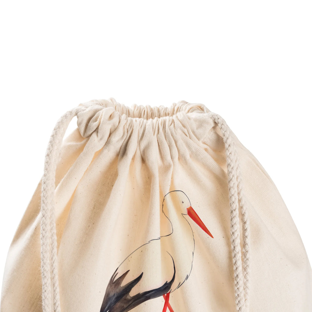 Drawstring bag Stork carrier bag, hipster, gym bag, sports bag, bag, jute bag, small animals, cute, funny, cute animal motives, hand drawn, small world, funny sayings, good mood, happy, gifts, gift ideas, special gifts, animal lover, card, pregnancy, mother, birth, baby, baby bump, becoming a mother, stork, pregnant, mothers