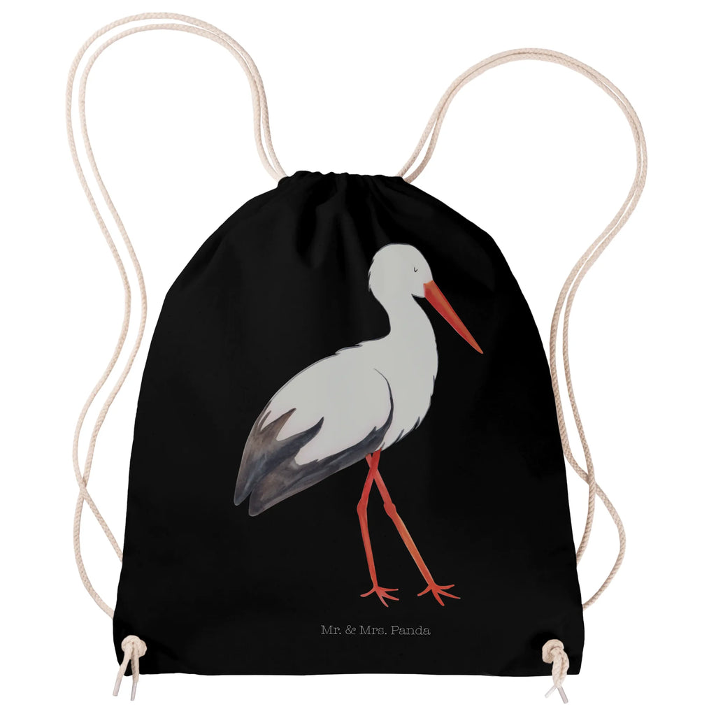 Drawstring bag Stork carrier bag, hipster, gym bag, sports bag, bag, jute bag, small animals, cute, funny, cute animal motives, hand drawn, small world, funny sayings, good mood, happy, gifts, gift ideas, special gifts, animal lover, card, pregnancy, mother, birth, baby, baby bump, becoming a mother, stork, pregnant, mothers