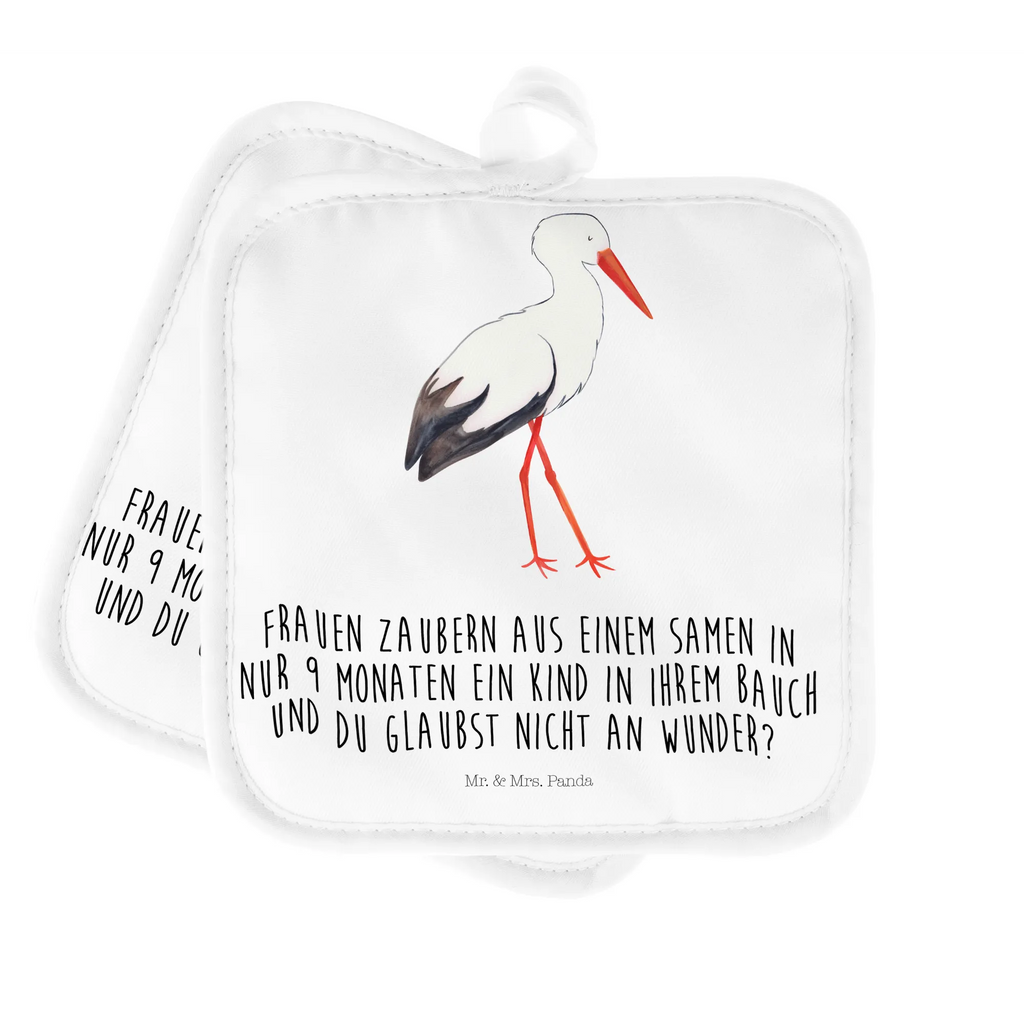2er Set Topflappen  Storch Topfuntersetzer, topfhalter, Topflappenset, Topflappen, Topfhandschuhe, 2er Set Topflappen, Topflappen 2er Set, Topflappen Set, Tiere, Tiermotive, Gute Laune, Lustige Sprüche, Schwanger, Baby, Geburt, Schwangerschaft, Mutter, Störche, Mutter Werden, Mütter, Babybauch, Storch